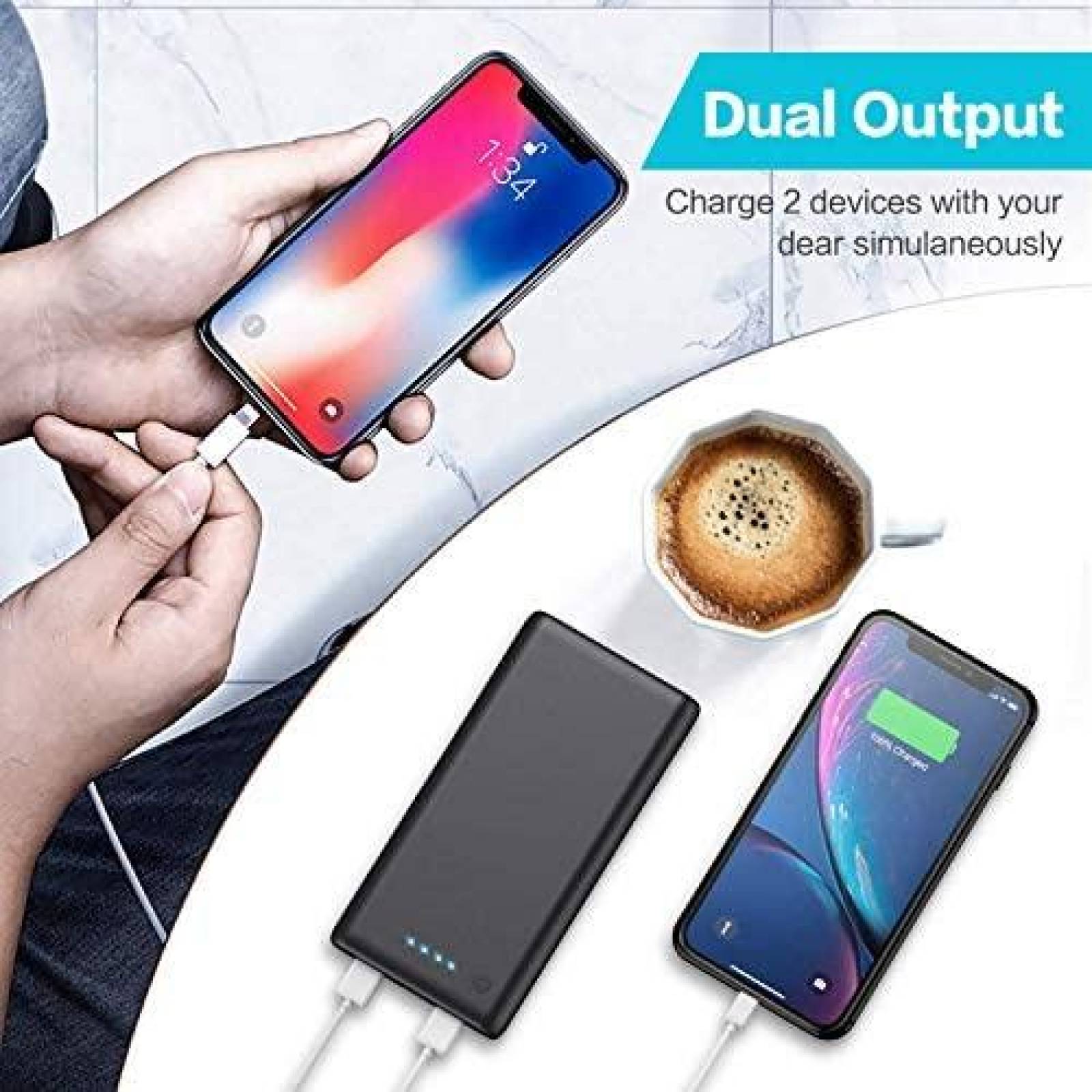 Cargador Portatil Yacikos Indicadores LED 26800mAh USB