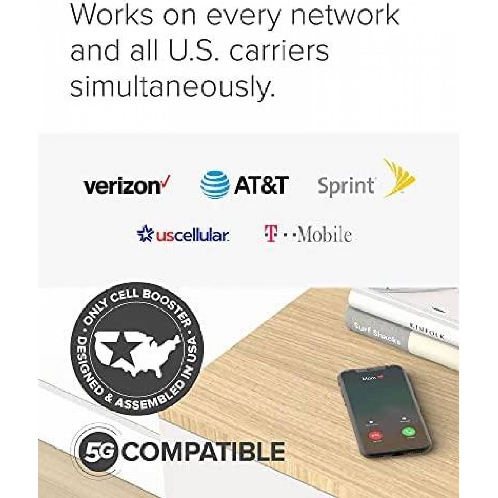 Amplificador de señal celular para soporte en el hogar Todos los operadores  de EE. UU. Verizon AT&T T-Mobile Amplificador de señal de teléfono celular