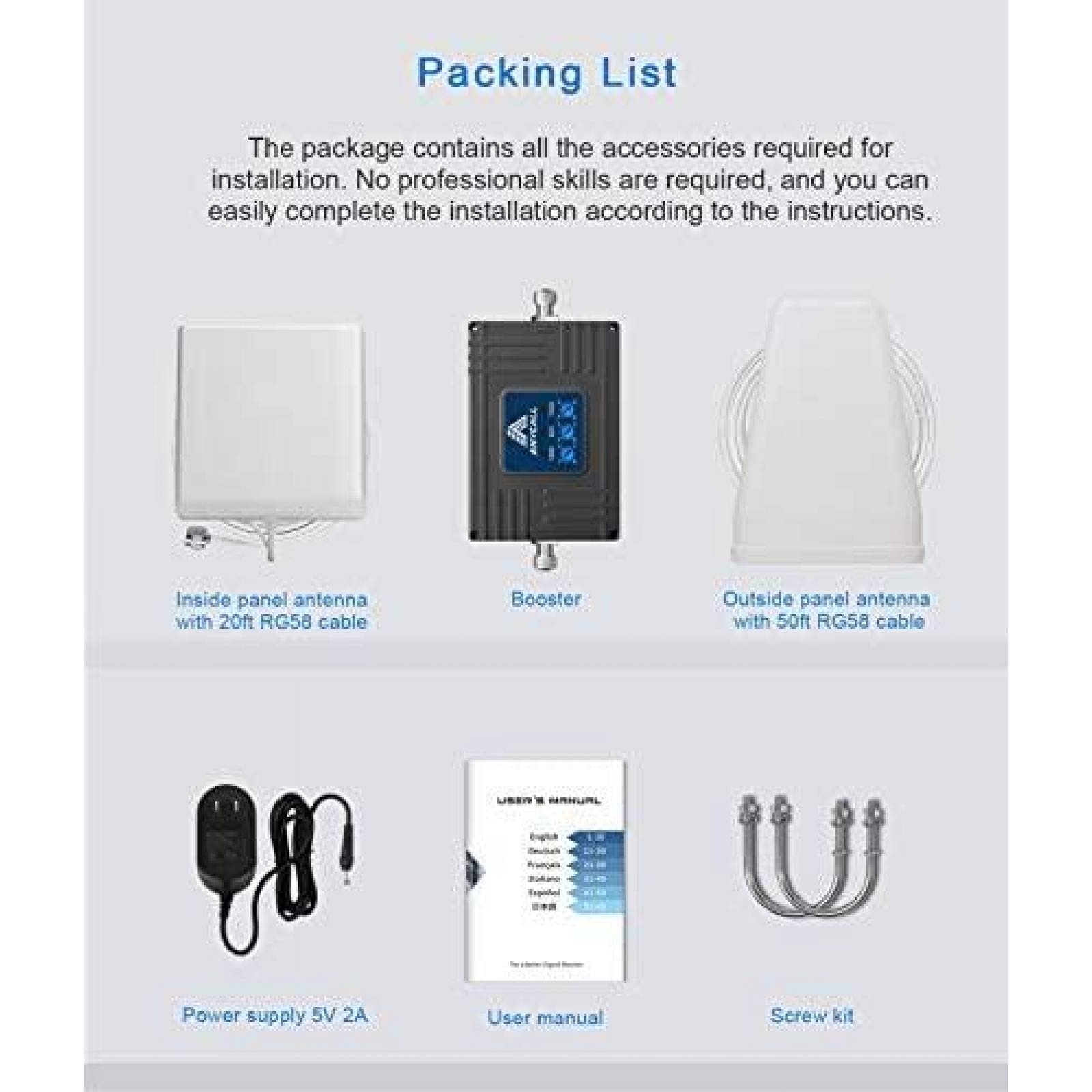 Amplificador de Señal Anycall Triple Banda Hasta 4500 sq ft