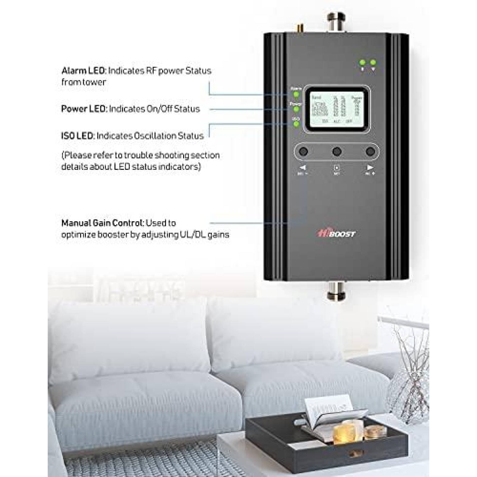 Amplificador de Señal HiBoost 4K LCD Alta Cobertura -Blanco