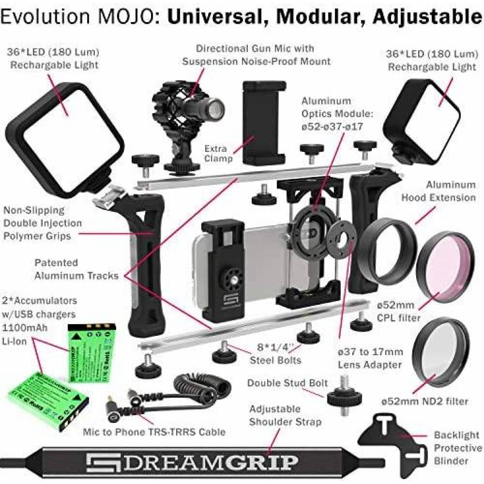Plataforma Video DREAMGRIP EVO1MOJO16 Mas Accesorios -Negro