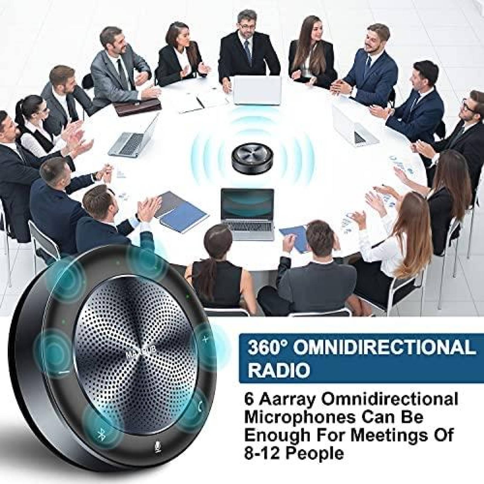 Altavoz MAXHUB BM21 Bluetooth 6 Microfonos Inlambrico 16.4'