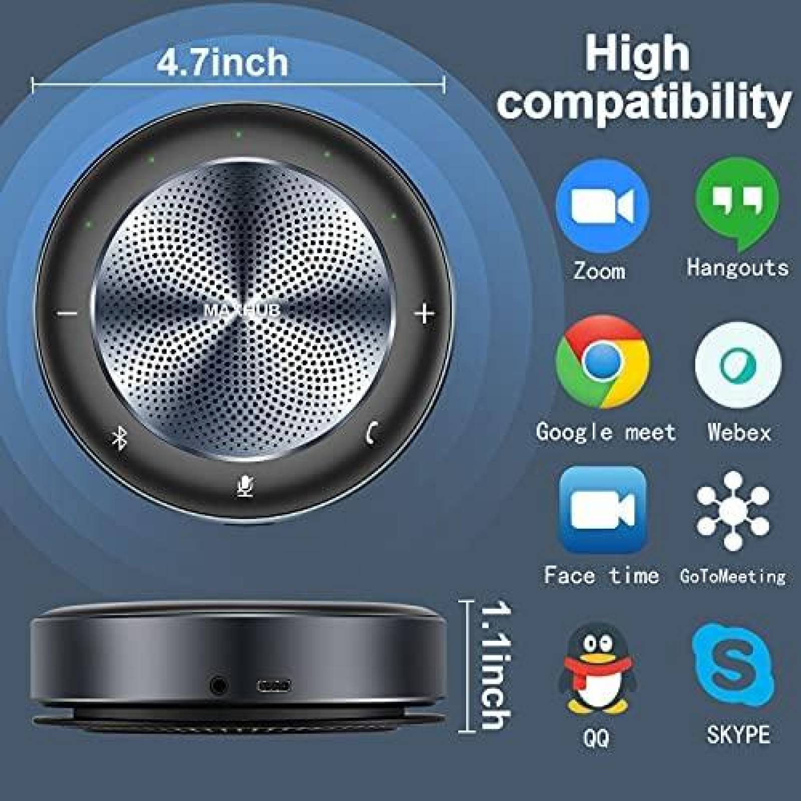 Altavoz MAXHUB BM21 Bluetooth 6 Microfonos Inlambrico 16.4'