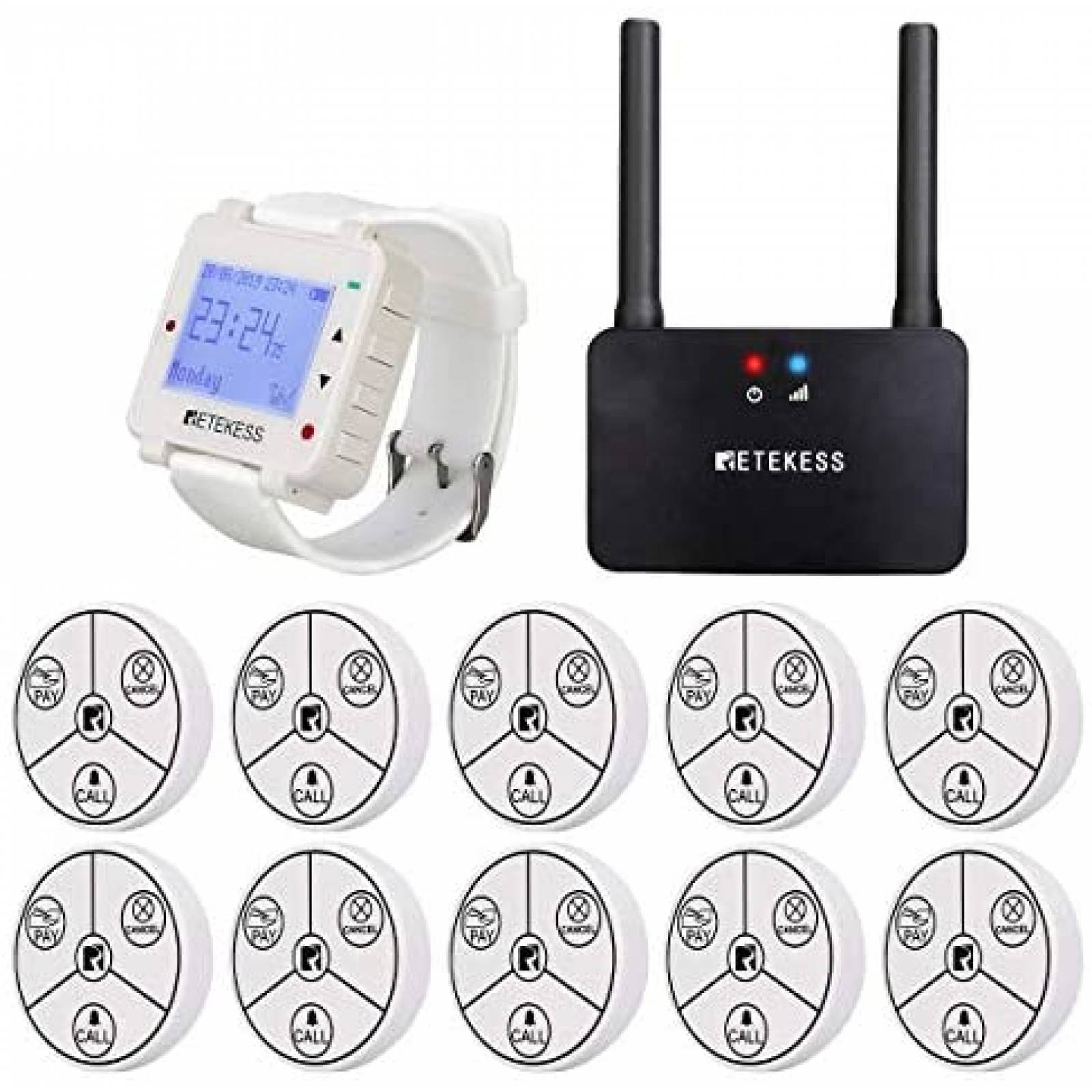 Sistema de Comunicación Retekess T128 10 Pagers -Blanco