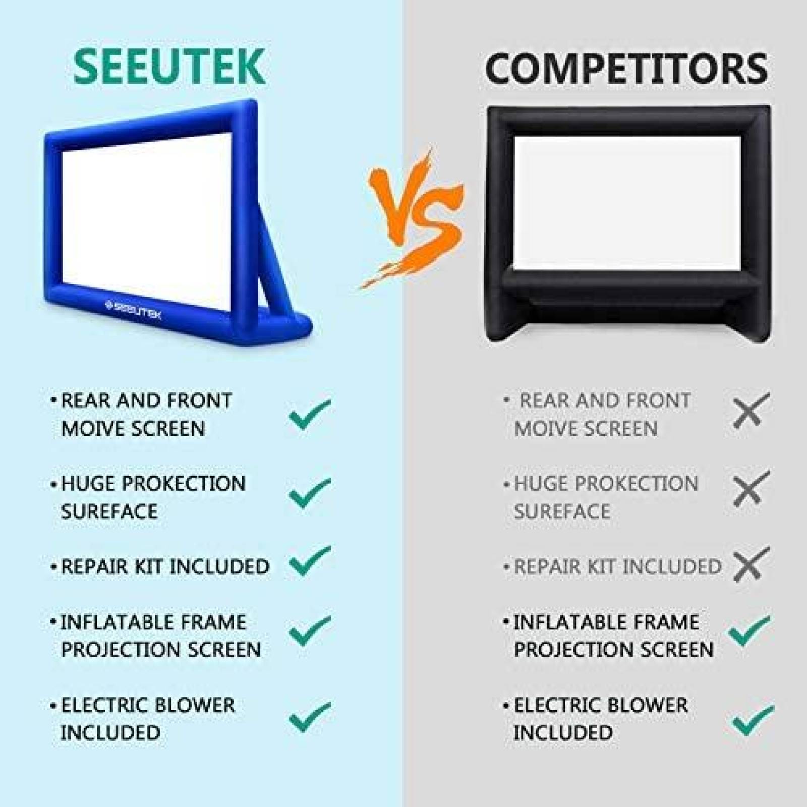 Pantalla para Proyeccion Seeutek 13ft Inflable -Azul