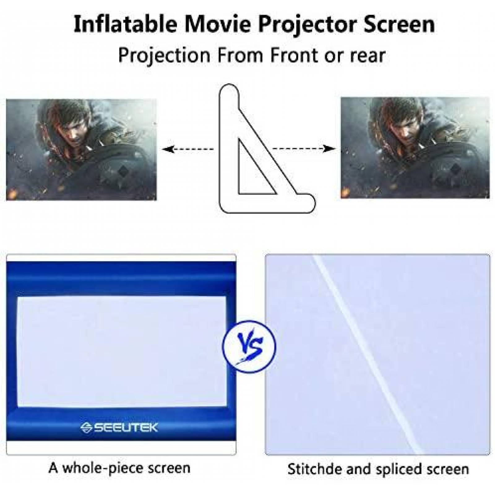 Pantalla para Proyeccion Seeutek 13ft Inflable -Azul