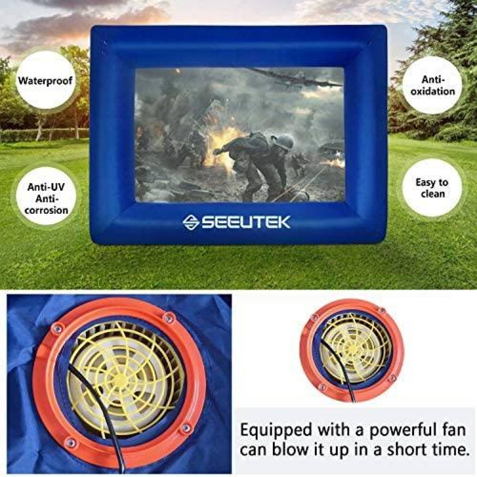 Pantalla para Proyeccion Seeutek 13ft Inflable -Azul