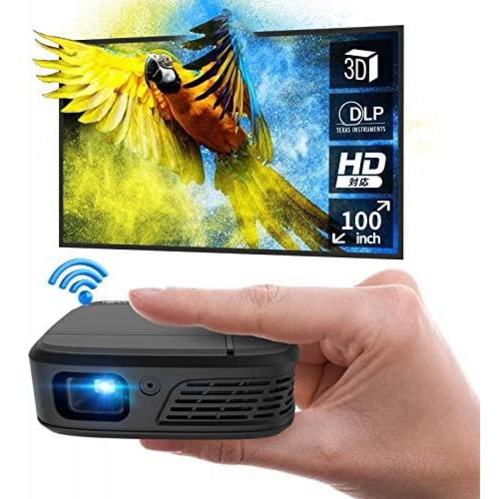 Mini Proyector Projector-led Portatil 1080 con Wifi + 3D DLP