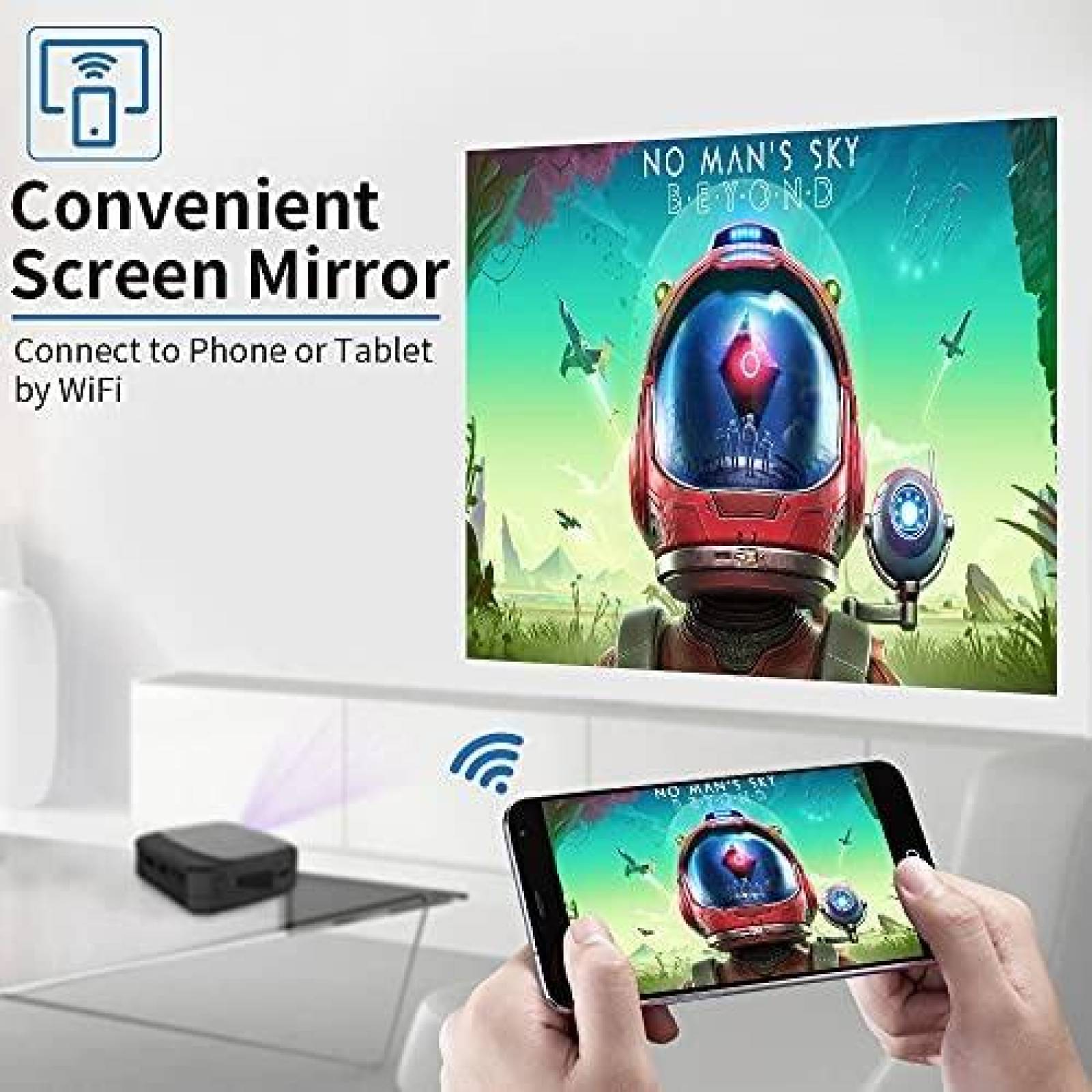 Mini Proyector Projector-led Portatil 1080 con Wifi + 3D DLP