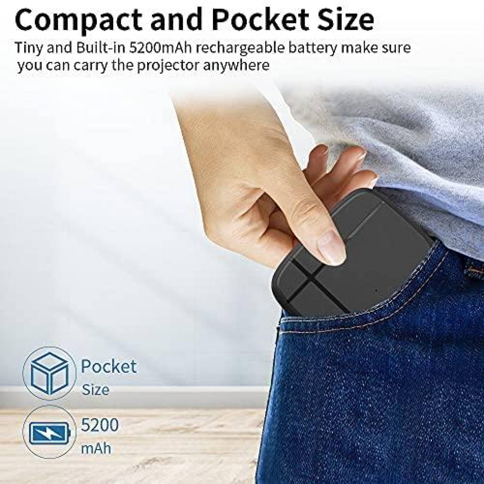 Mini Proyector Projector-led Portatil 1080 con Wifi + 3D DLP