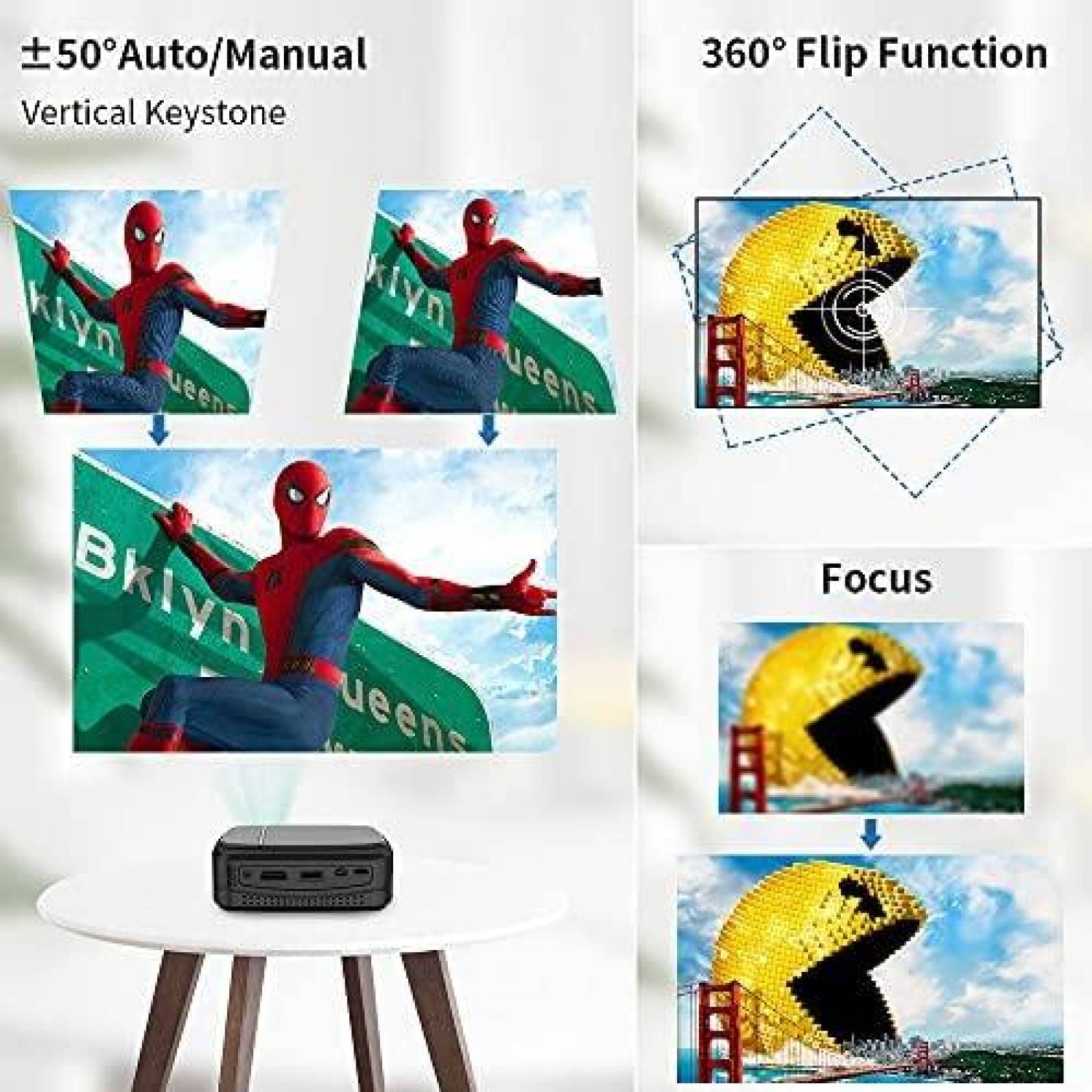 Mini Proyector Projector-led Portatil 1080 con Wifi + 3D DLP