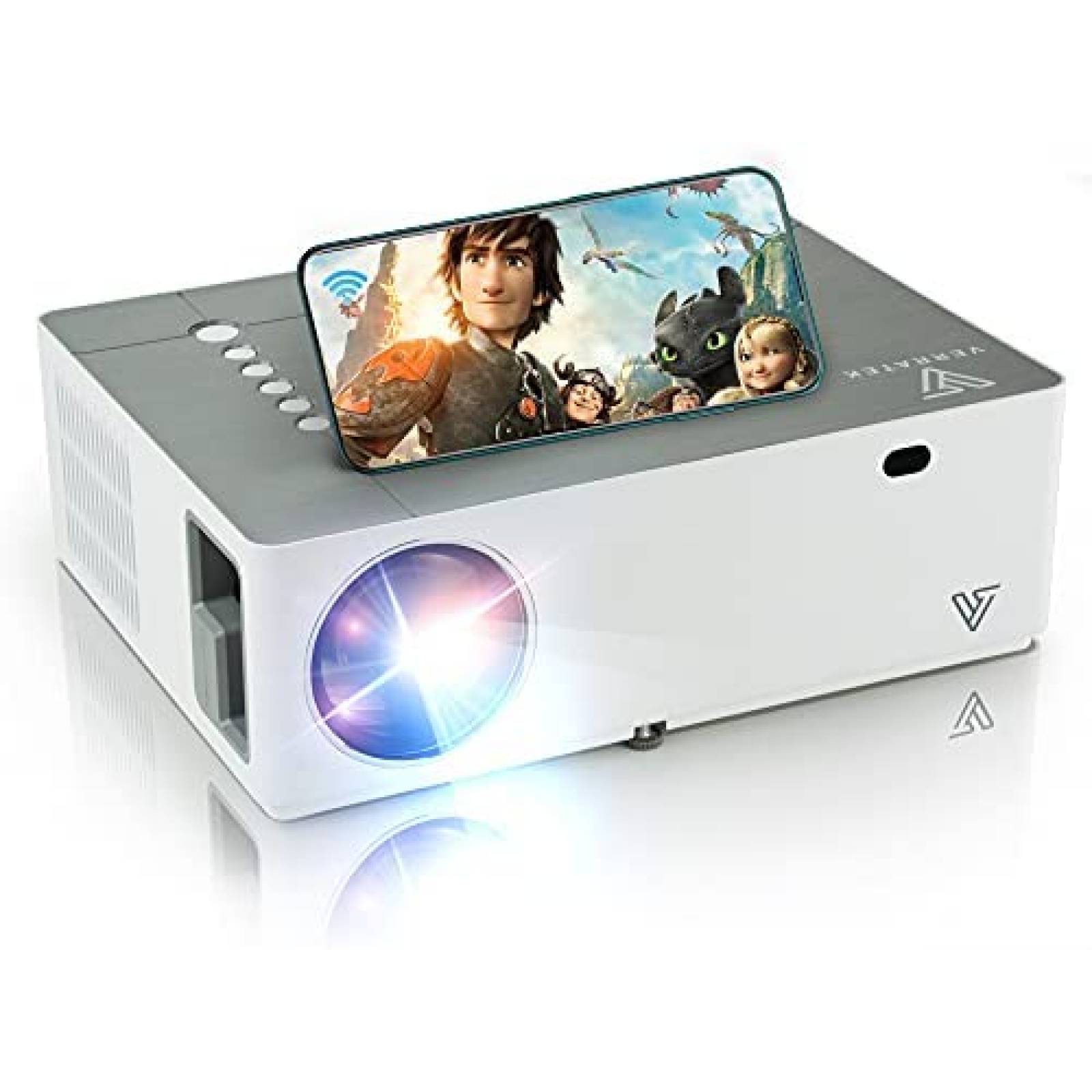 Proyector Verratek 4K 1080P Portátil 6500 Lumens -Blanco 