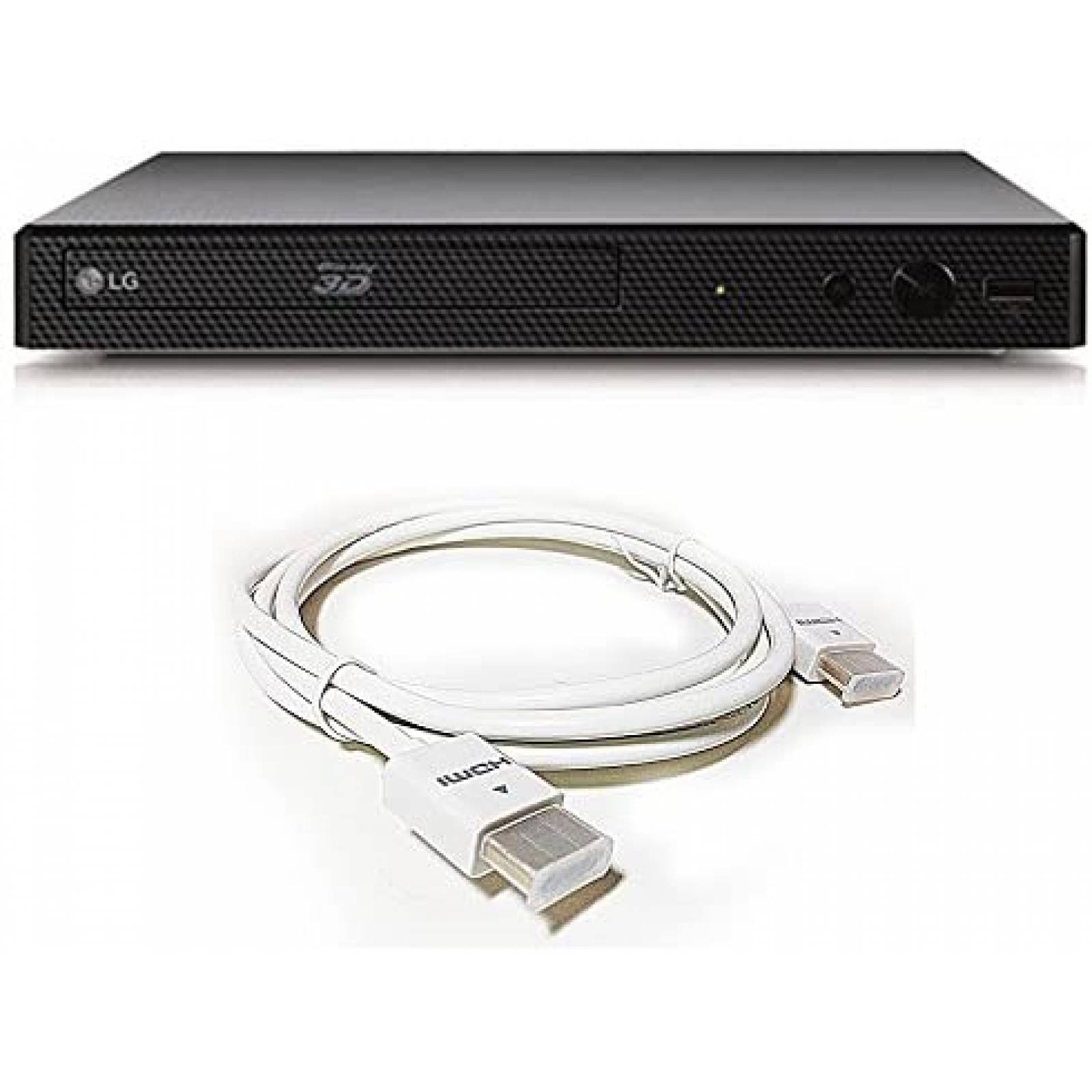 Reproductor DVD LG Blu-Ray HDMI + Cable de 6 Pies -Negro 