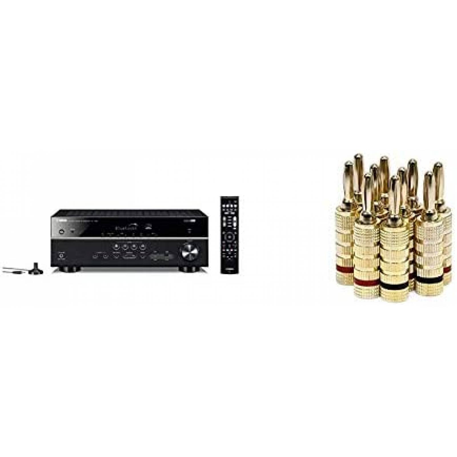 Receptor AV Yamaha RX-V385 5.1Ch UHD + 5 Pares Banana Plugs