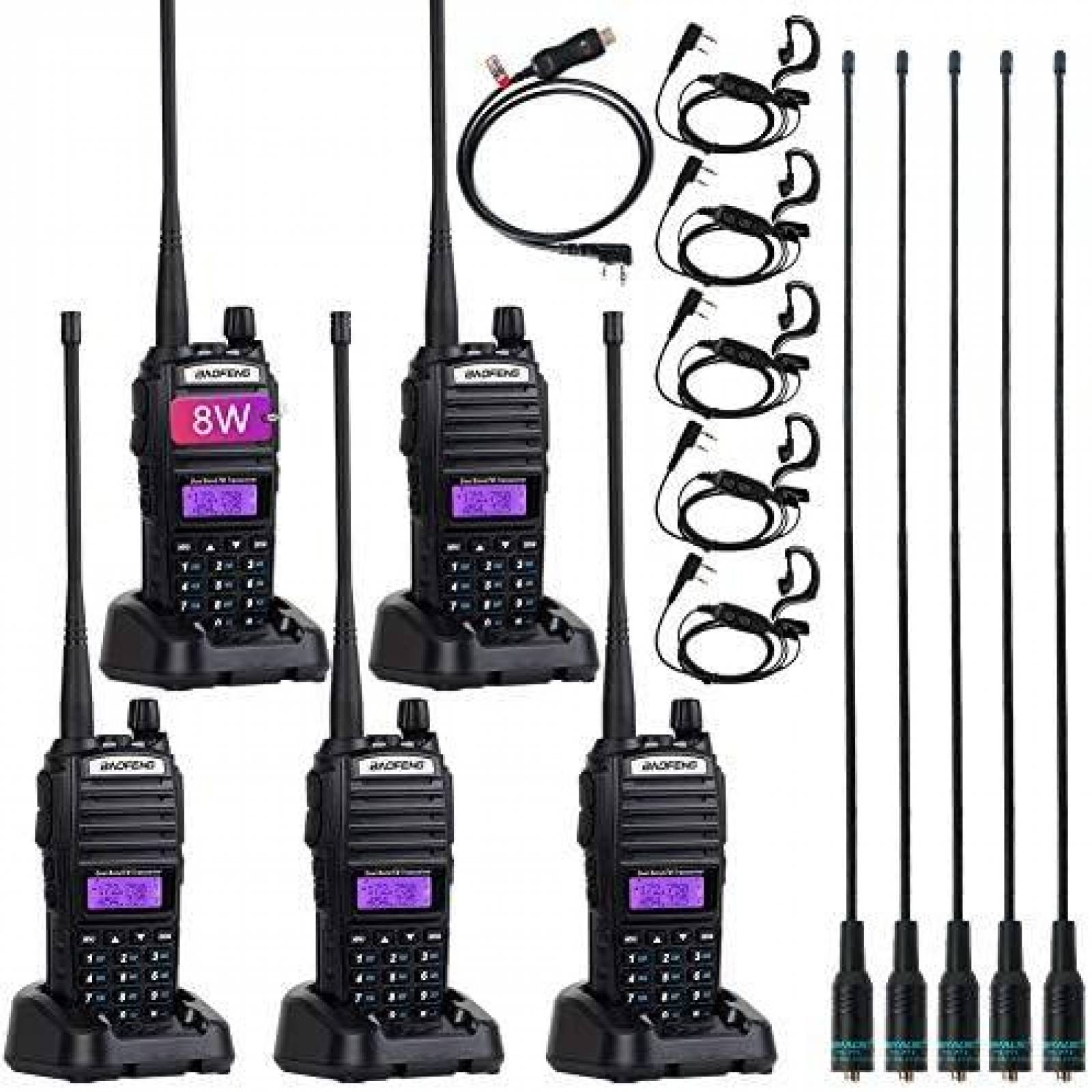 Radio BAOFENG UV-80 2 caminos pregramacion antena -Negro