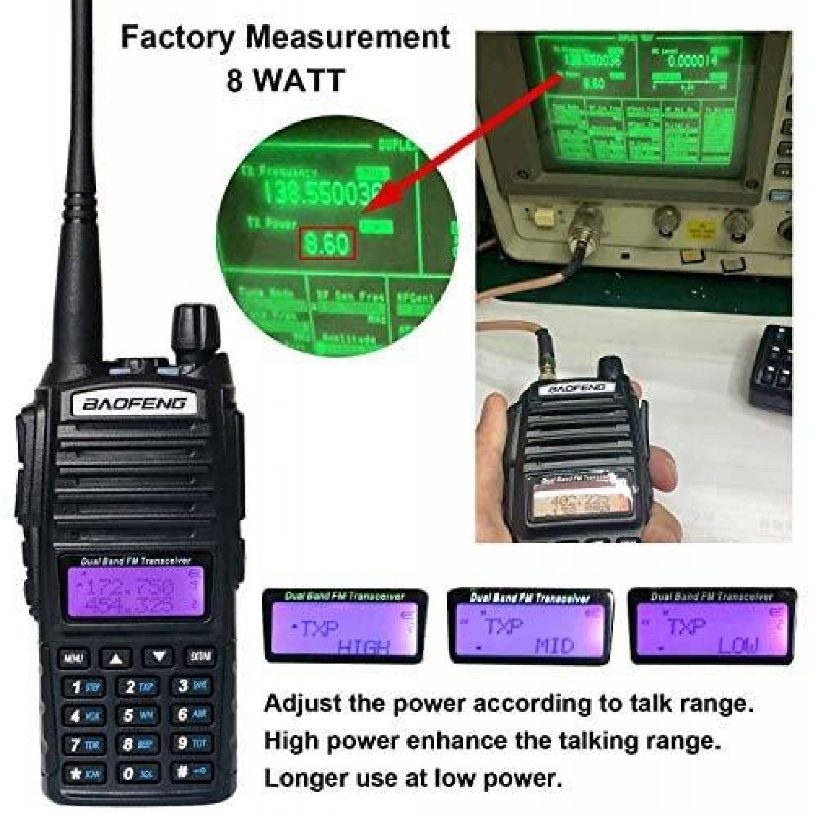 Radio BAOFENG UV-80 2 caminos pregramacion antena -Negro