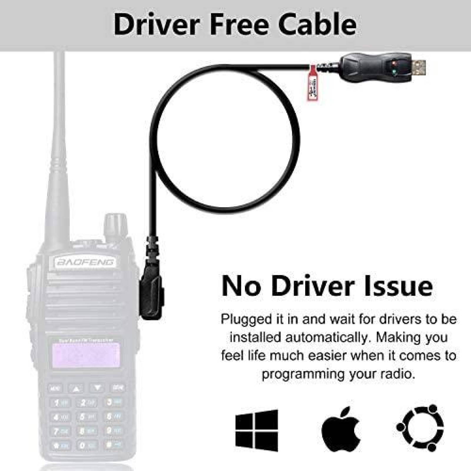 Radio BAOFENG UV-80 2 caminos pregramacion antena -Negro