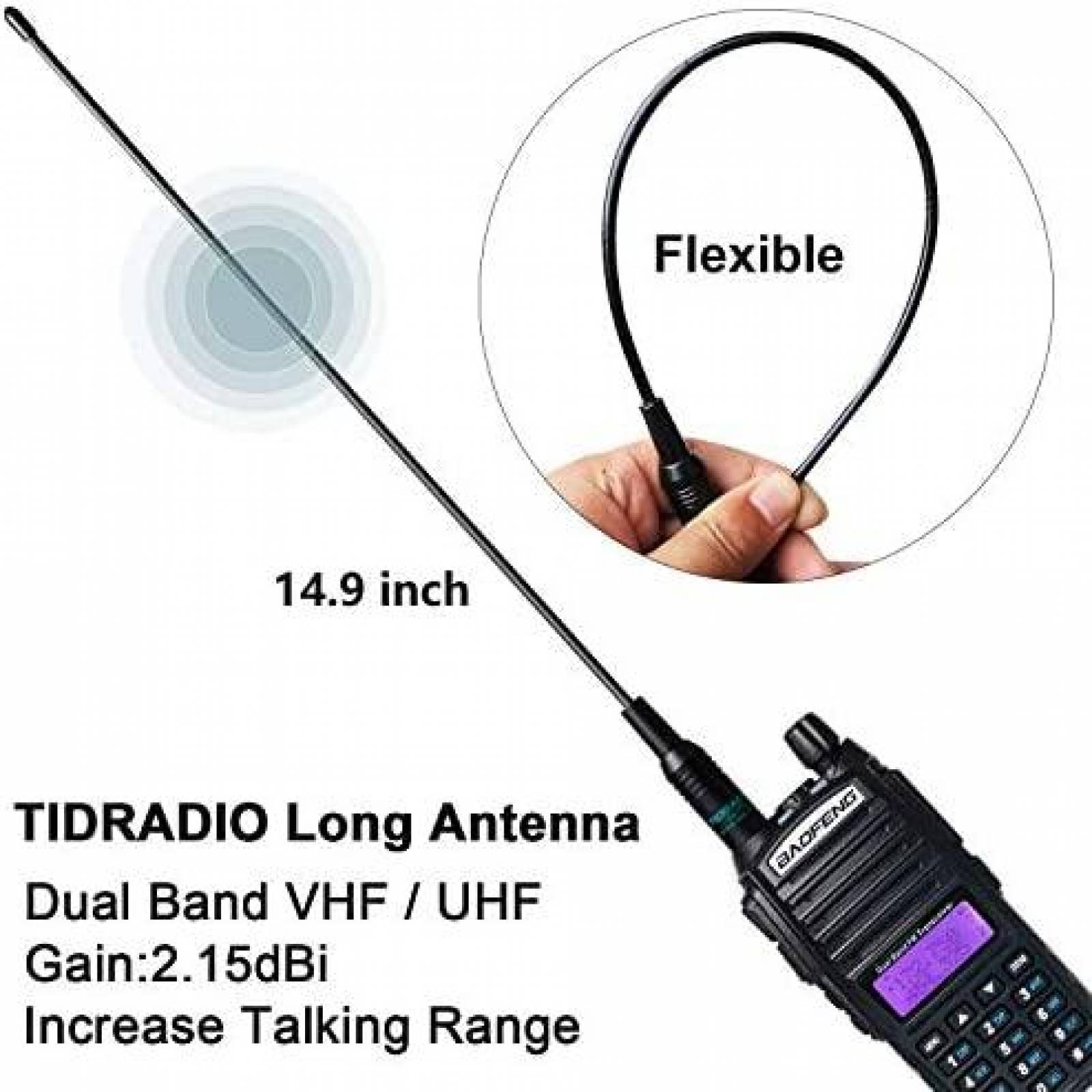 Radio BAOFENG UV-80 2 caminos pregramacion antena -Negro