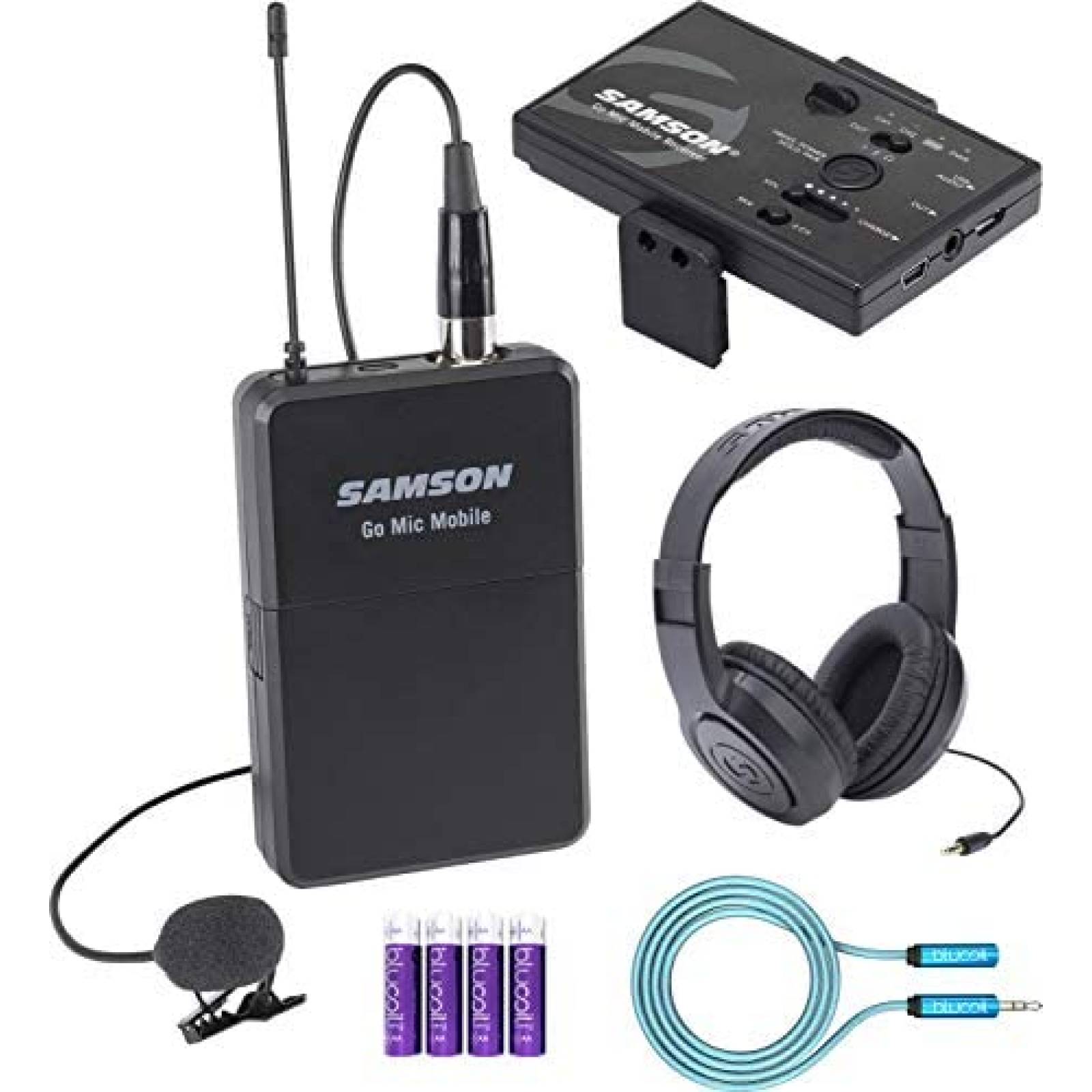 Sistema de Microfono Blucoil Samson Go Con Audifonos SR350 
