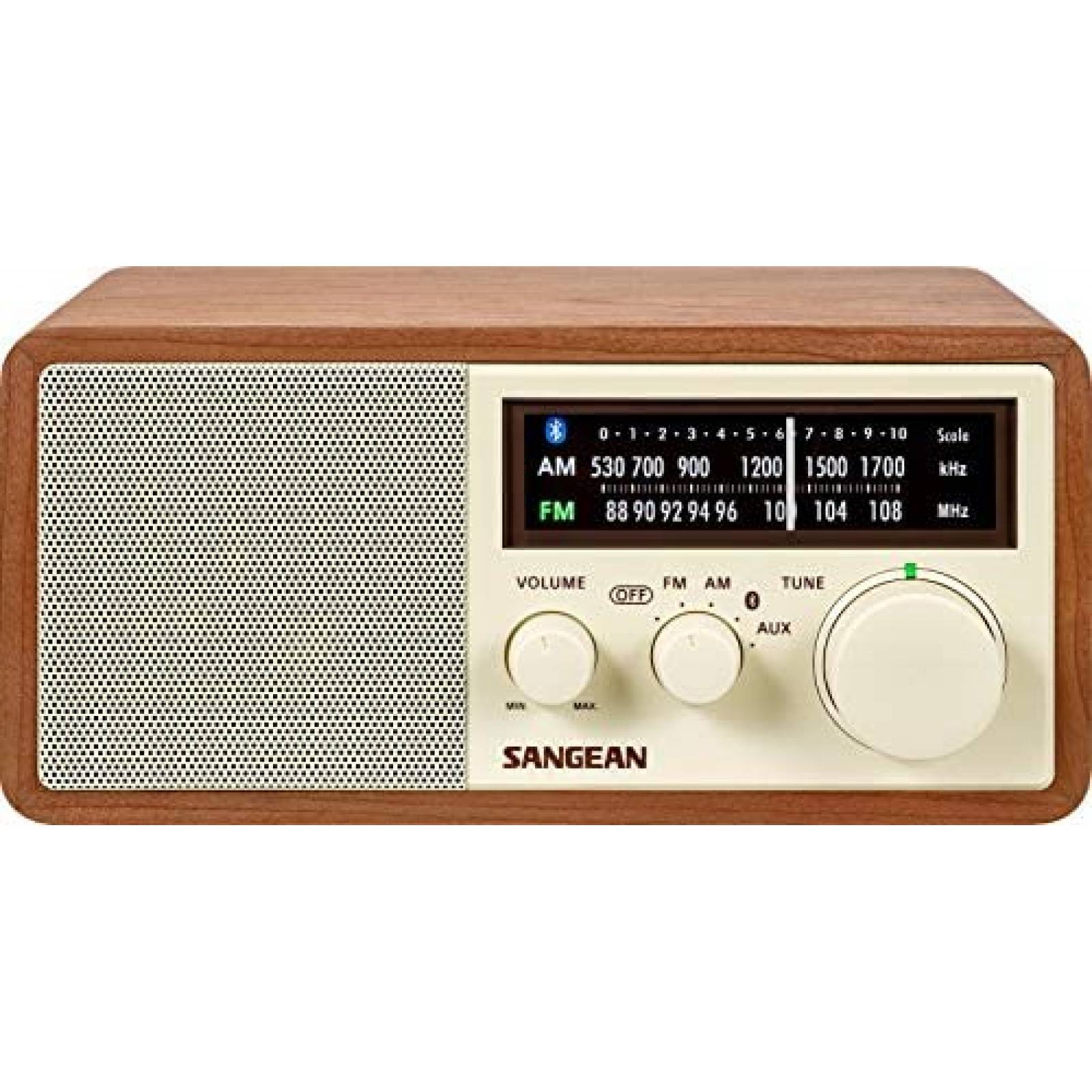 Radio Sangean WR-16 AM/FM/Bluetooth con carga USB -Café