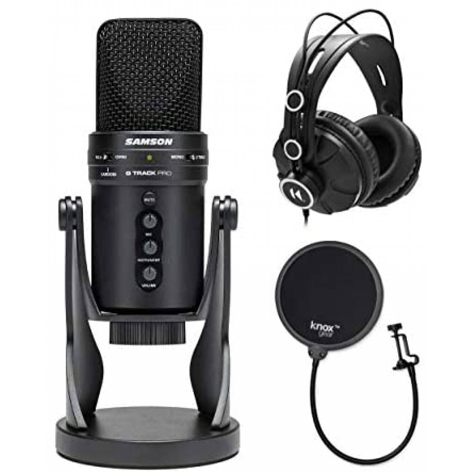 Microfono Samson G-Track Pro Con Auriculares y filtro pop 