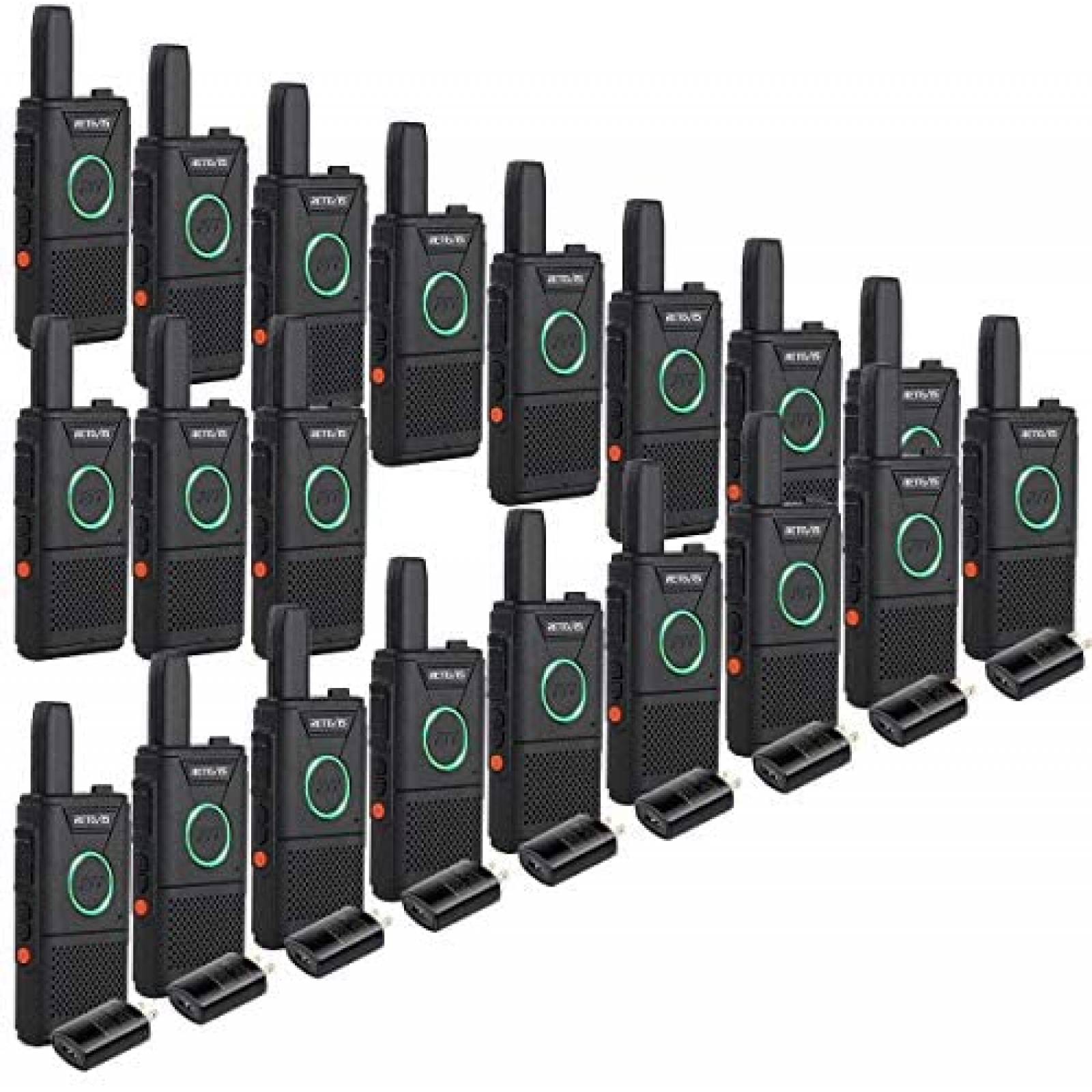 20 Pack Radios Bidireccionales Retevis RT18 16-CH -Negro 