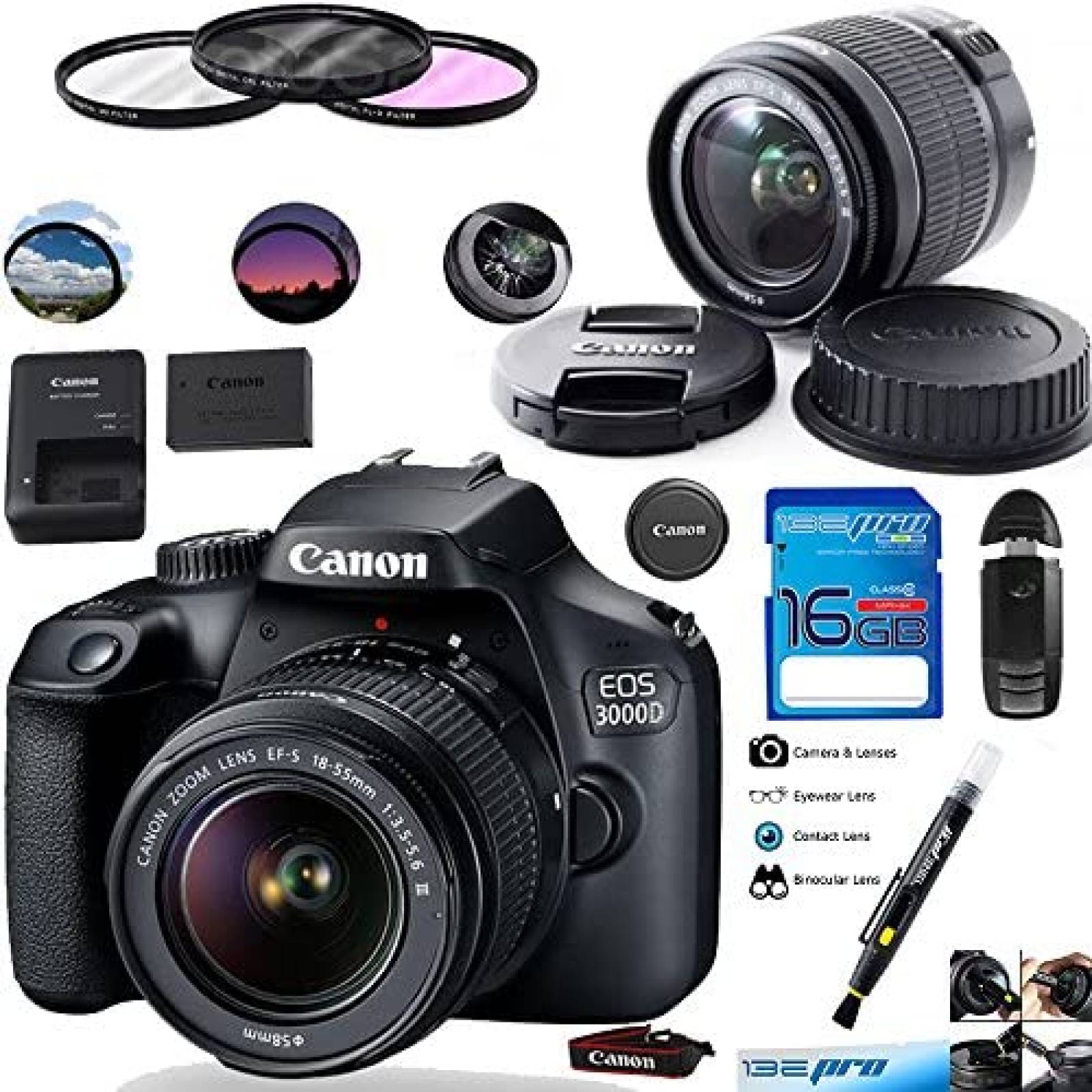 Kit de Fotografía Canon EOS 3000D 18-55mm + Accesorios 
