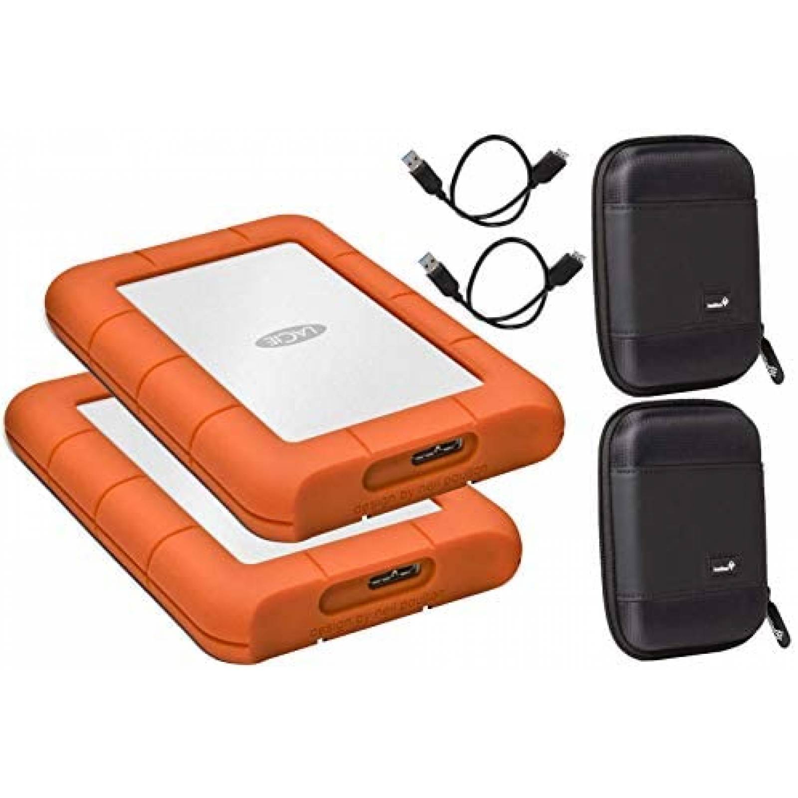 Disco Duro Externo LaCie 2 Unidades 1TB USB 3.0 -Naranja