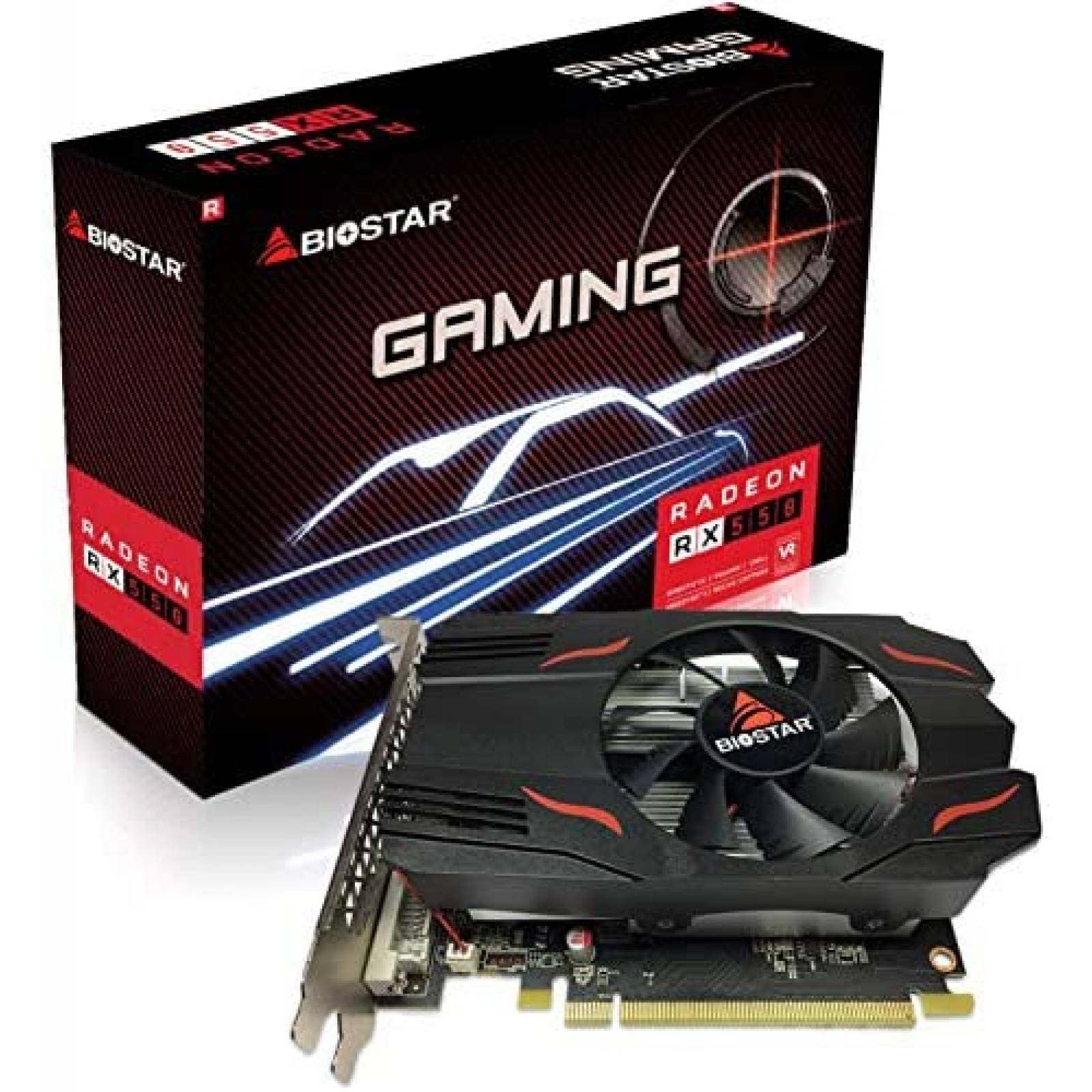 Tarjeta Gráfica Biostar Radeon RX 550 4GB 128 Bits -Negro 