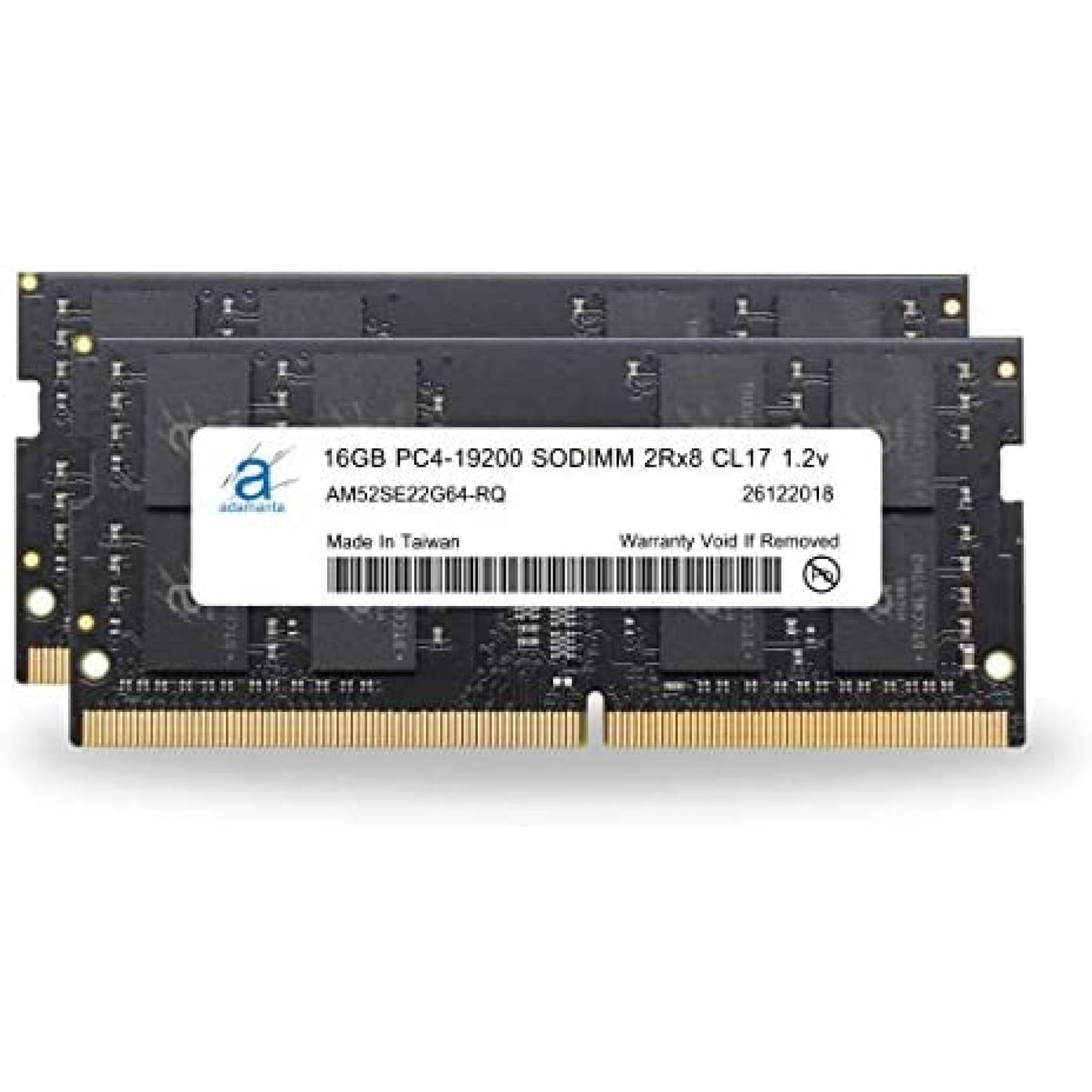 Memorias RAM Adamanta 2 Pzs de 16GB Cada Una -Negro