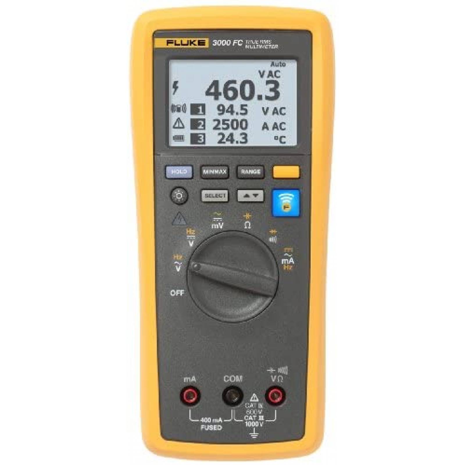 Multimetro Digital Fluke 3000 FC Inalambrico -Amarillo 