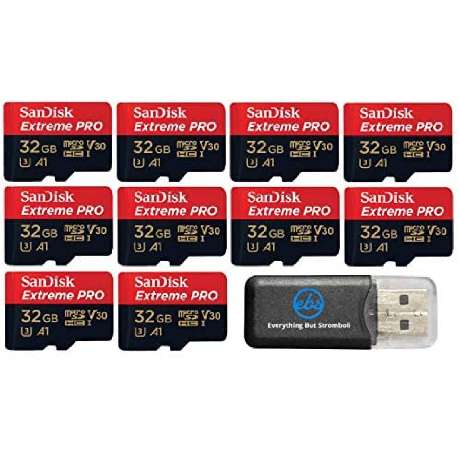 Tarjetas de Memoria SanDisk Extreme Pro 10 Pzs de 32GB -Rojo 