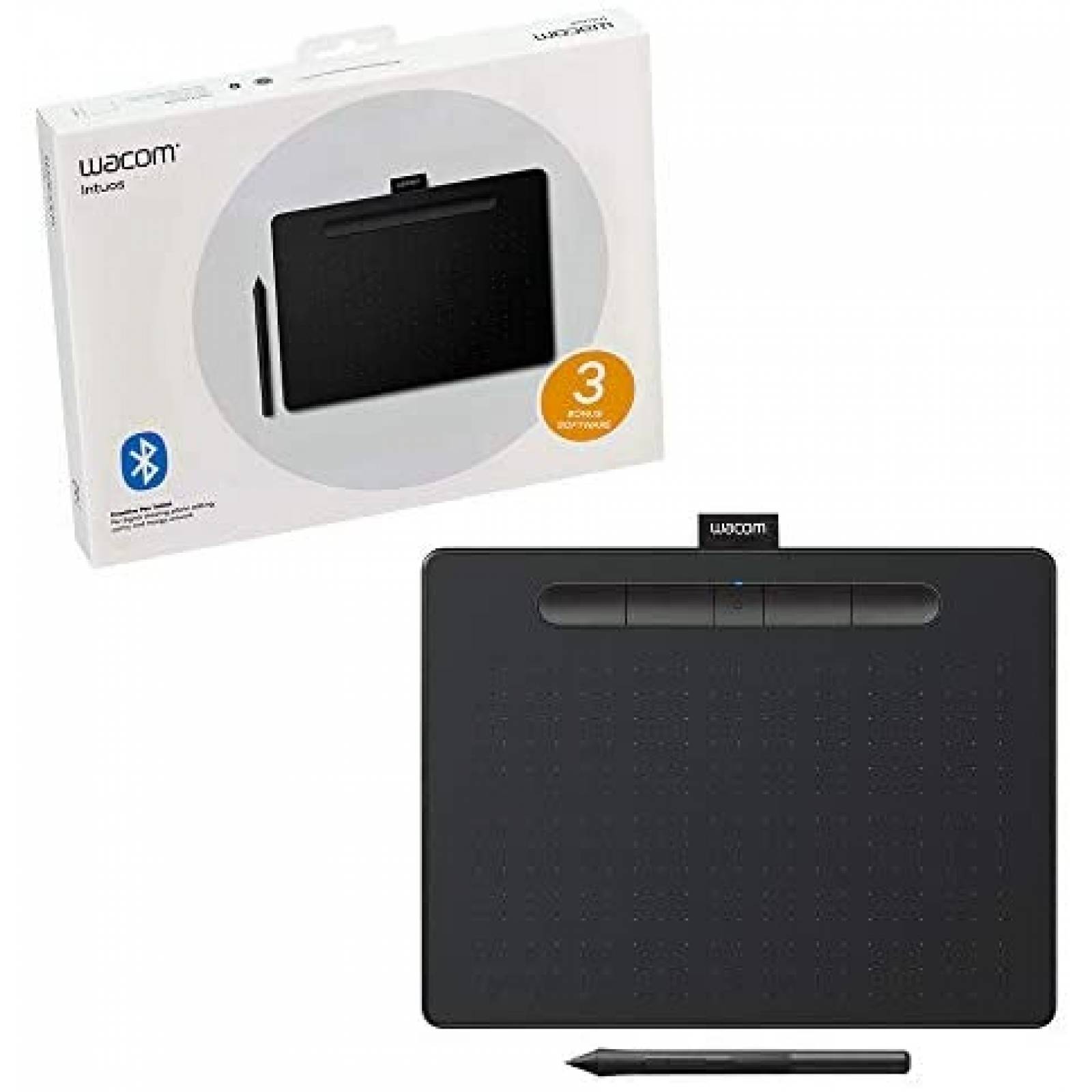 Tableta de dibujo Wacom CTL4100 3 programas 7.9"x6.3" -Negro