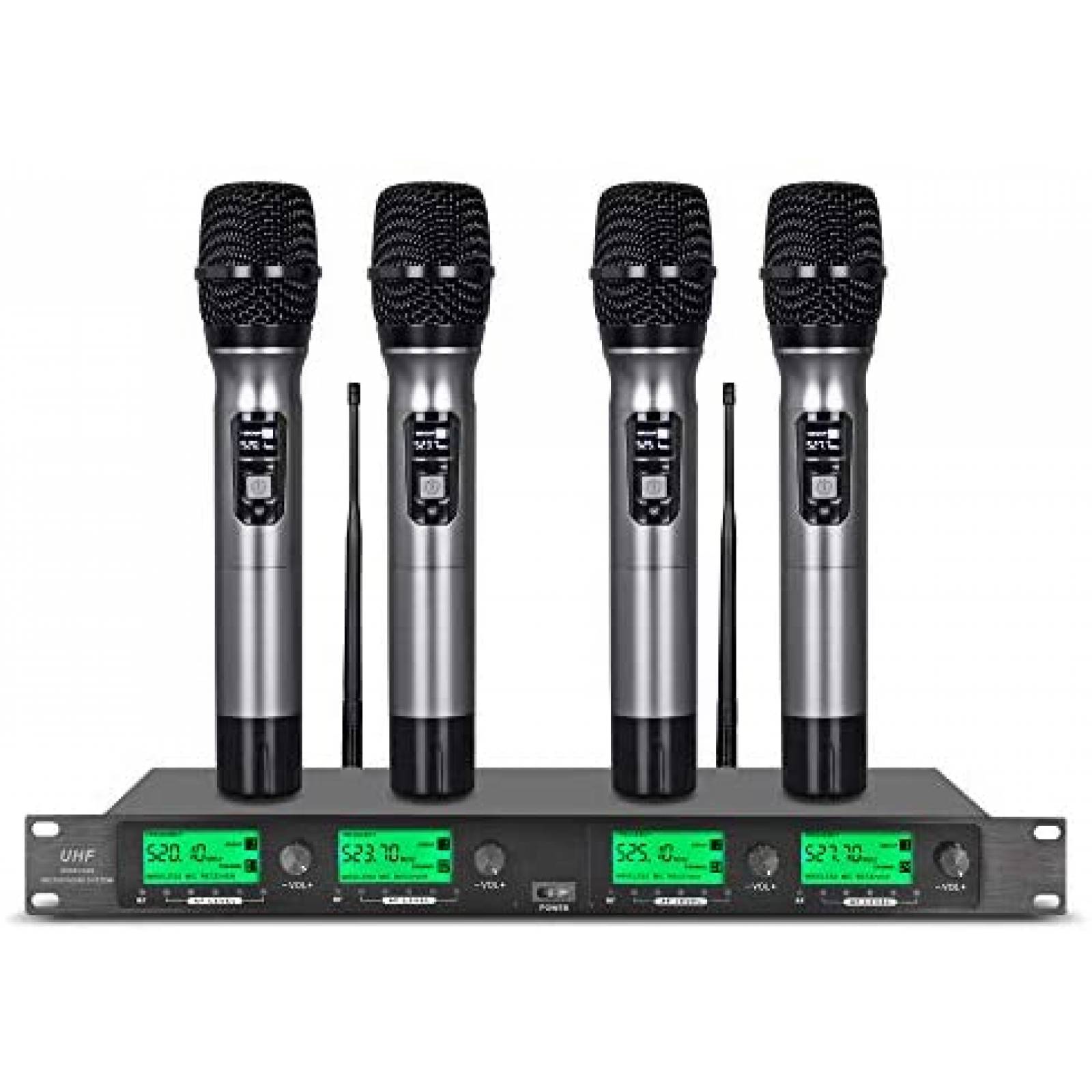 Sistema de Audio WENWEN 4 Micrófonos Inalámbricos -Negro 