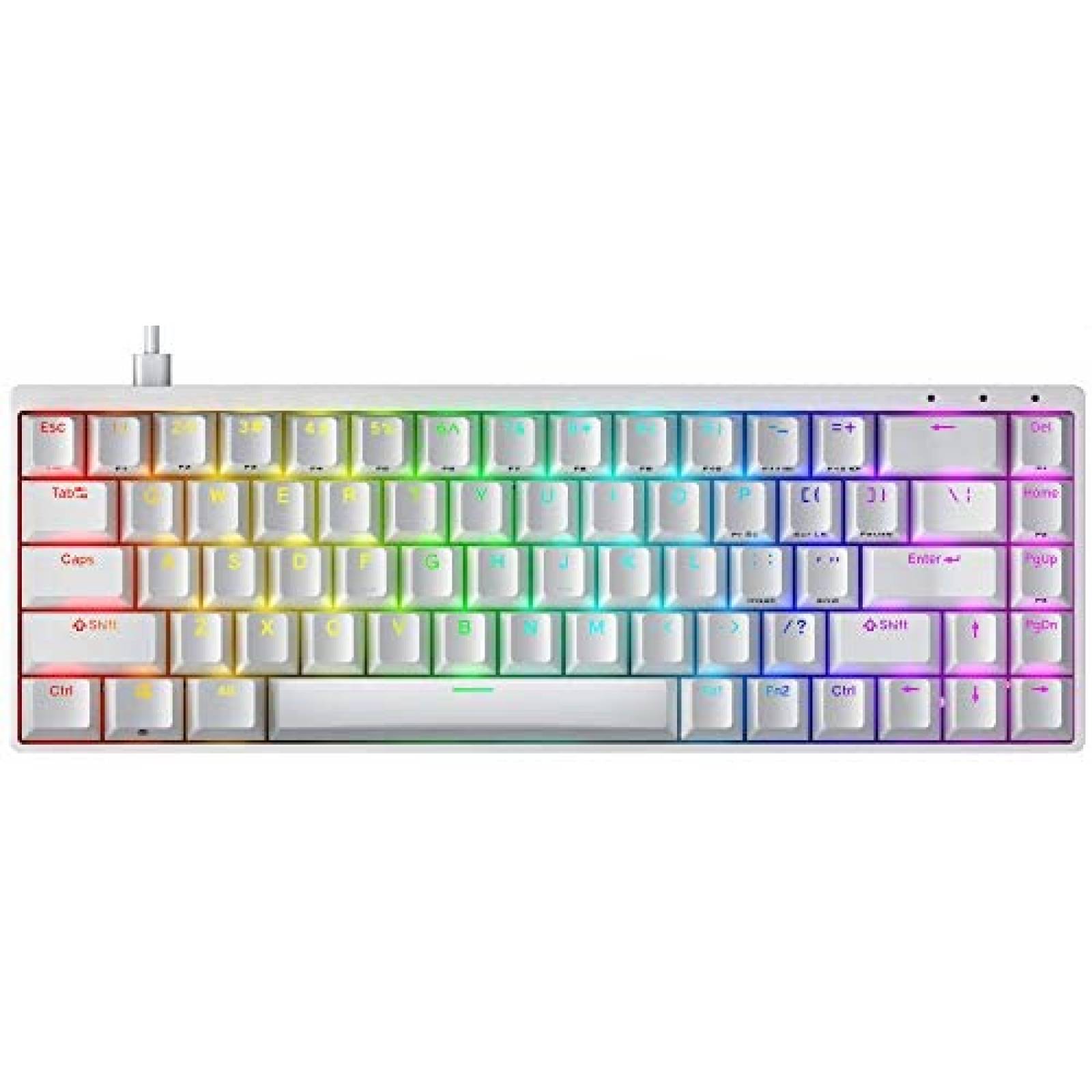 Teclado Durgod Hades 68RGB Mecanico Distribucion 65% -Blanco