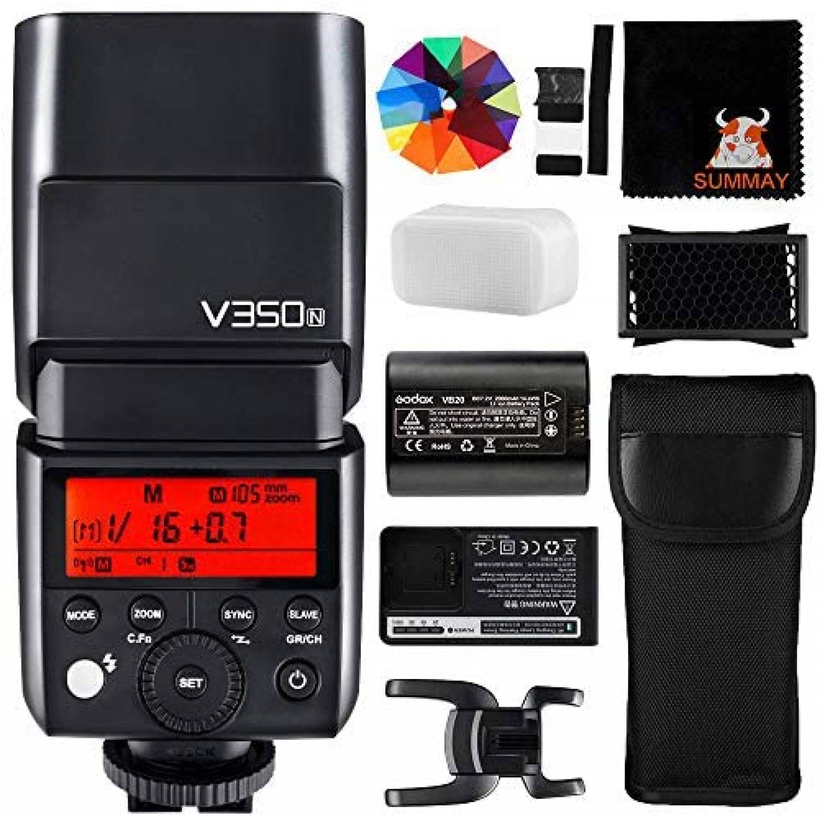 Flash GODOX V350N TTL 2.4G 1/8000s HSS Recargable -Negro 
