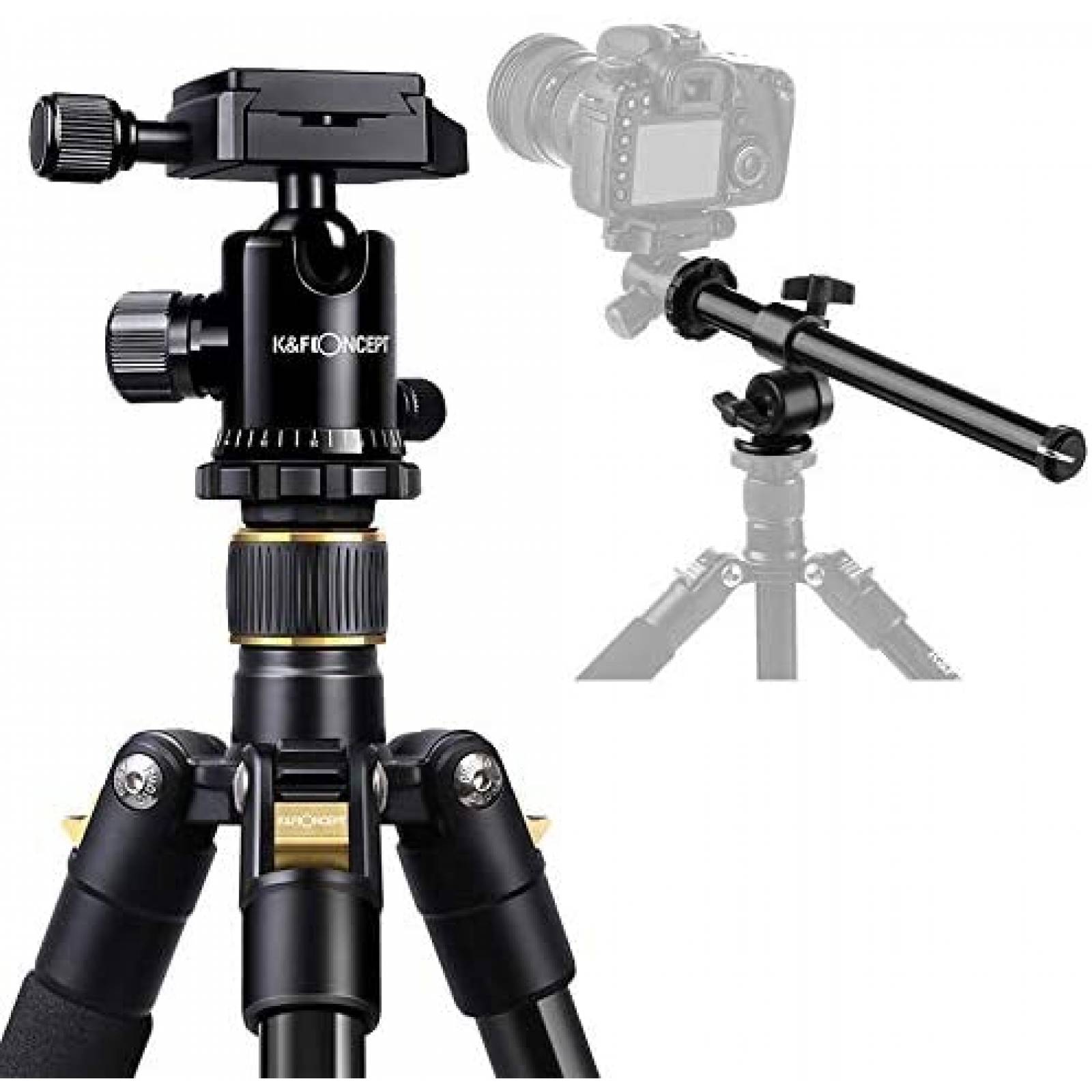 Trípode K&F Concept TM2324 para cámara DSLR de 62 '' -Negro 