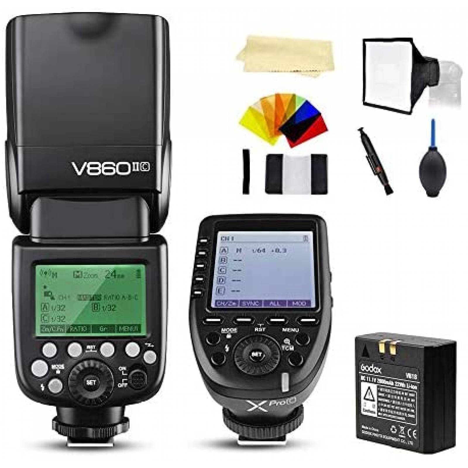 Batería Flash Godox V860II-C 1/800s GN60 iones litio -Negro 