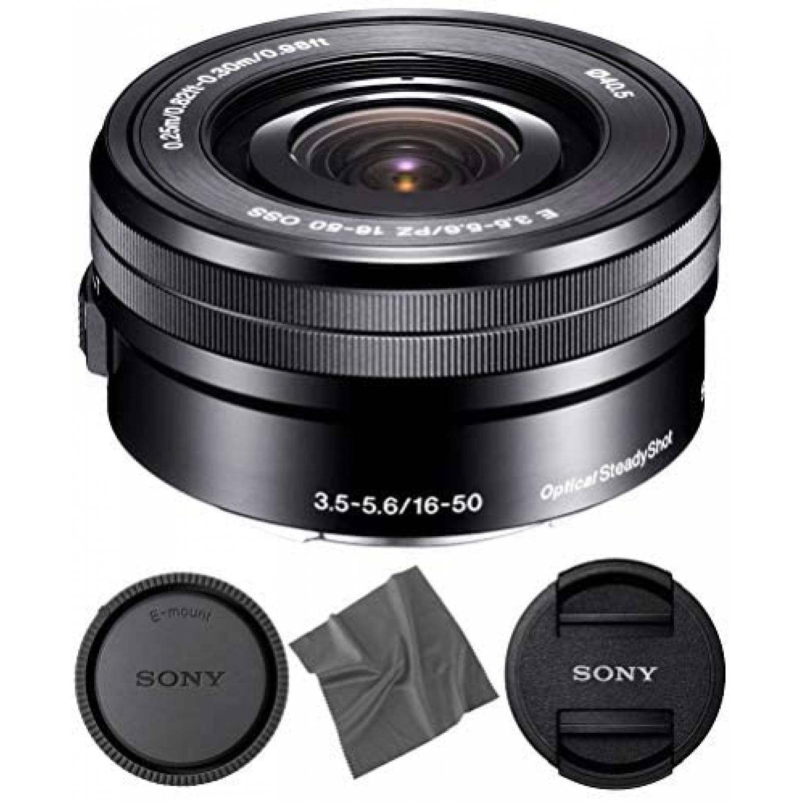 Lente OSS Sony SELP1650 16-50 mm f/3.5-5.6 Kit -Negro 