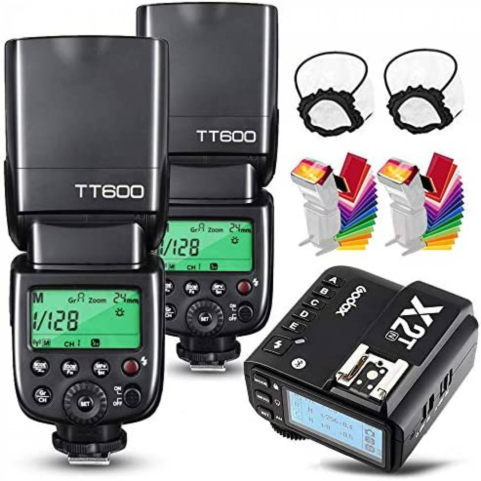 Kit Flash Godox 2 Flash TT600 2.4G 1 Control X2TN Para Nikon 