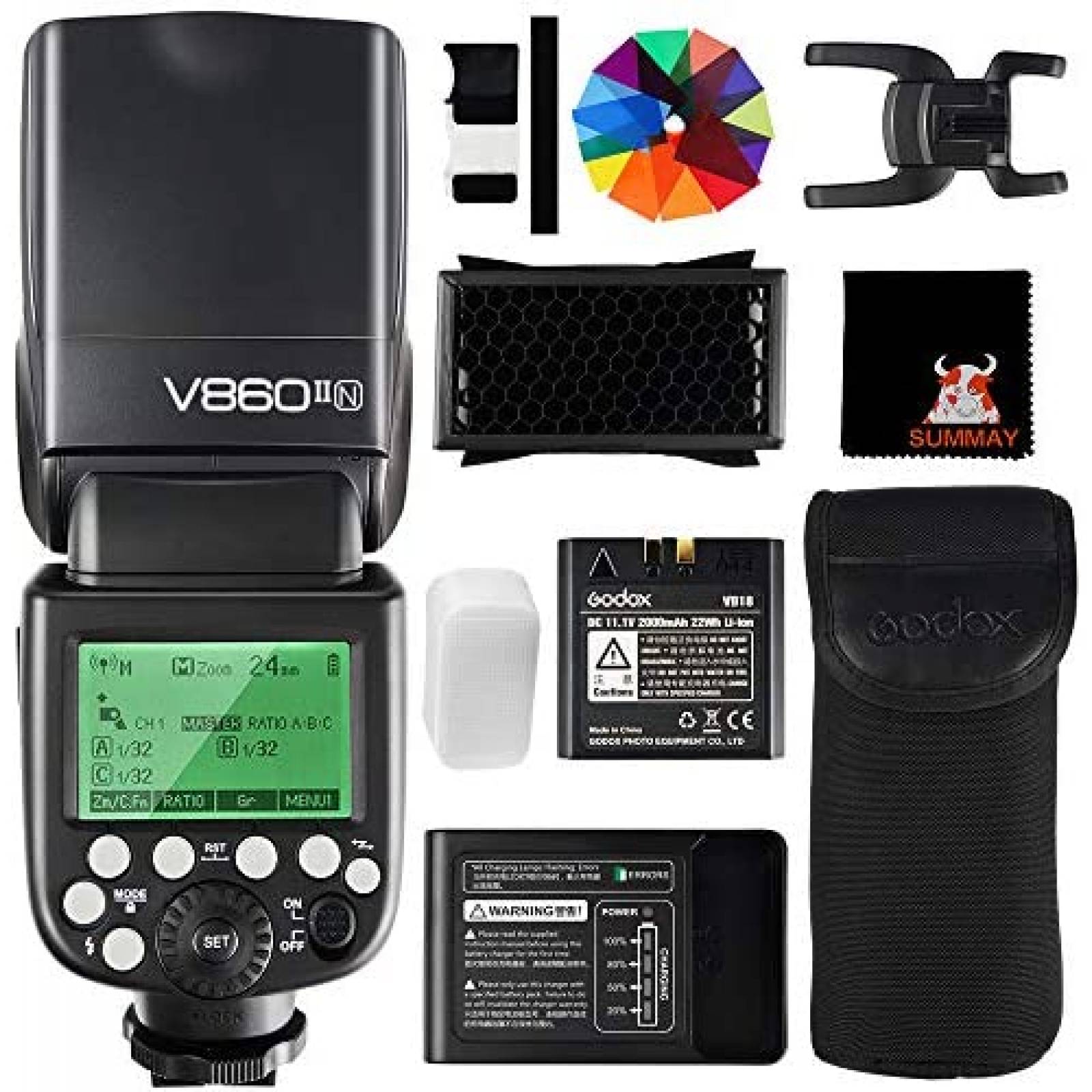 Flash Speedlight Godox V860II-N 1/8000HSS Para Nikon -Negro