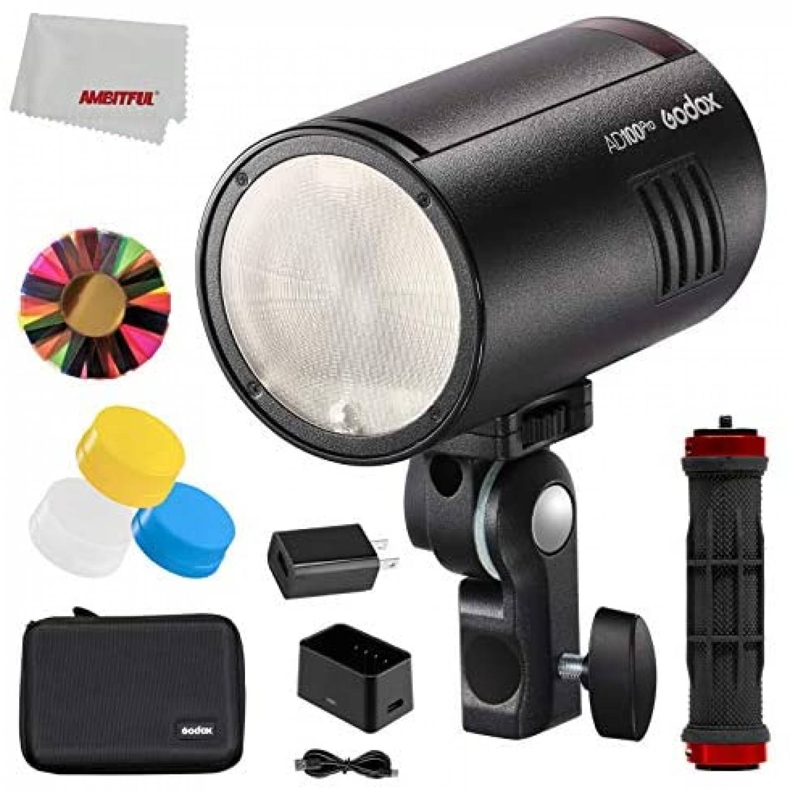 Flash Godox AD100Pro 100Ws con Control de 2.4 G + Difusores 