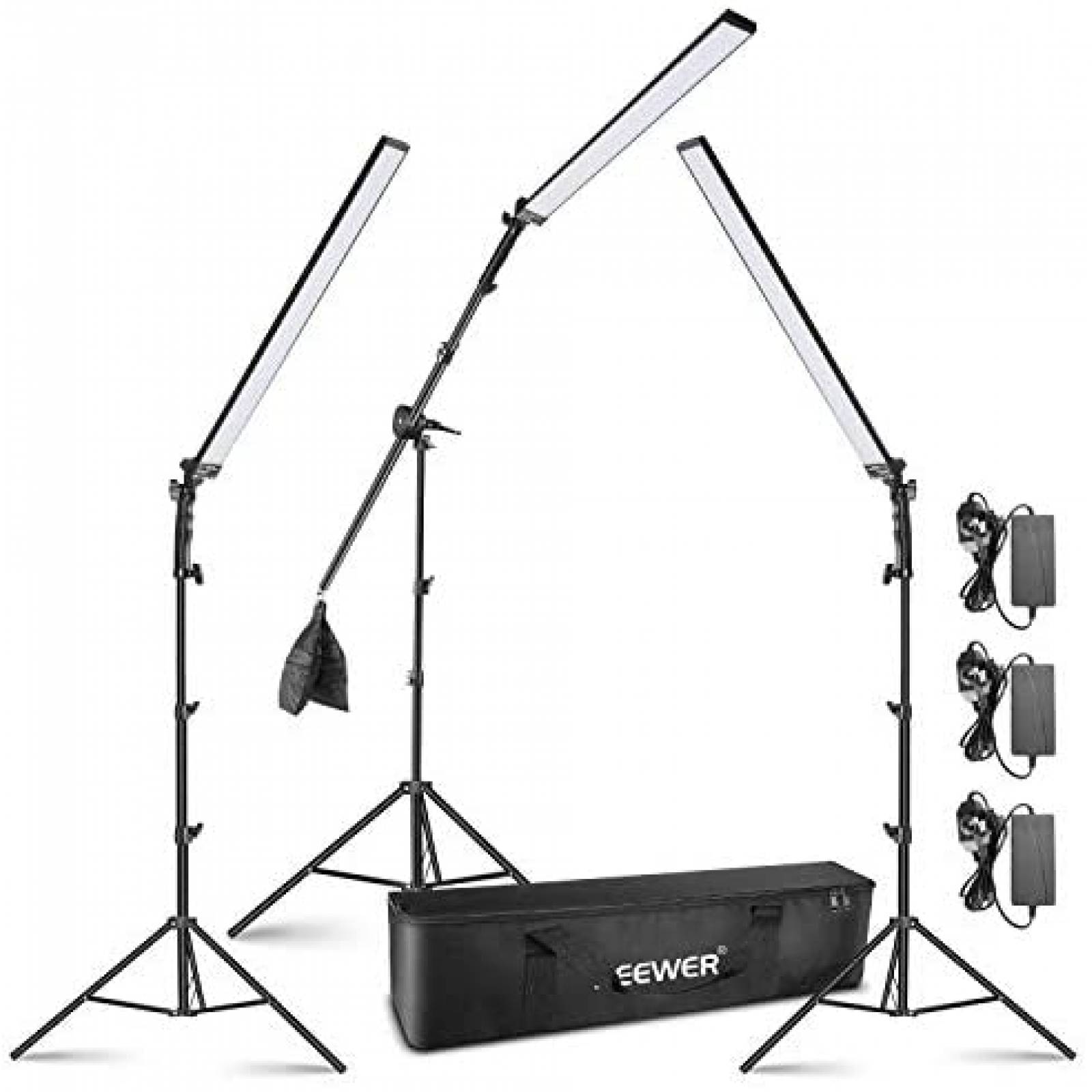 Kit de luces LED para video Neewer paquete de 3 luces -Negro 