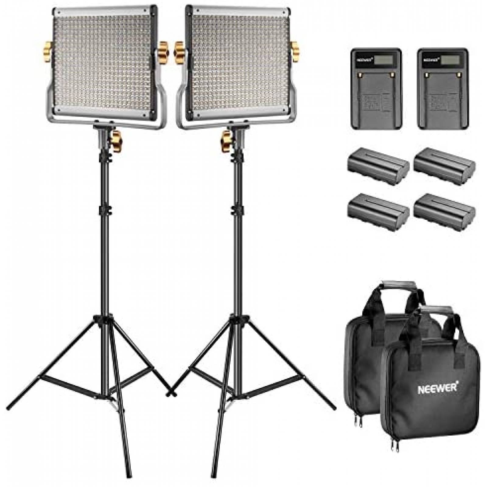 Kit de Iluminación Neewer LED Bicolor 3200-5600K -Negro 