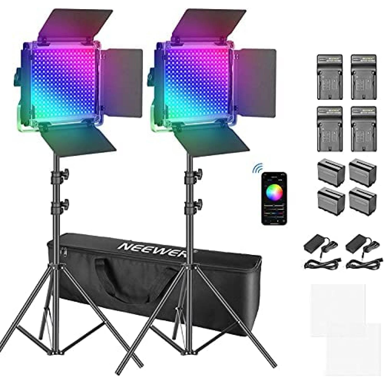 Kit de Iluminación Fotográfico Neewer RGB 50W Profesional