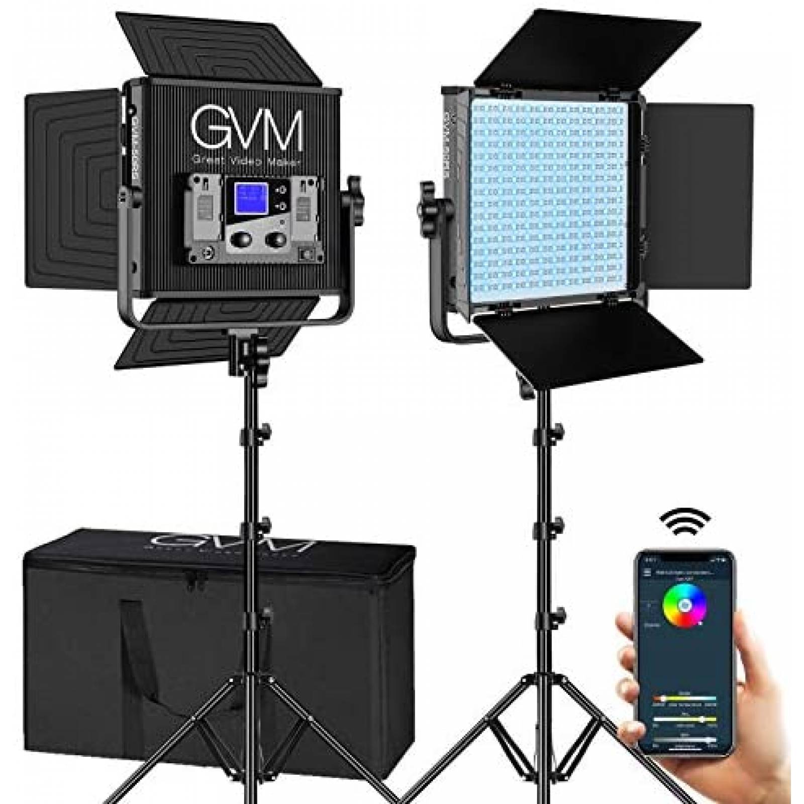 Kit de Iluminación GVM de Vídeo 50 W 360 con Control 