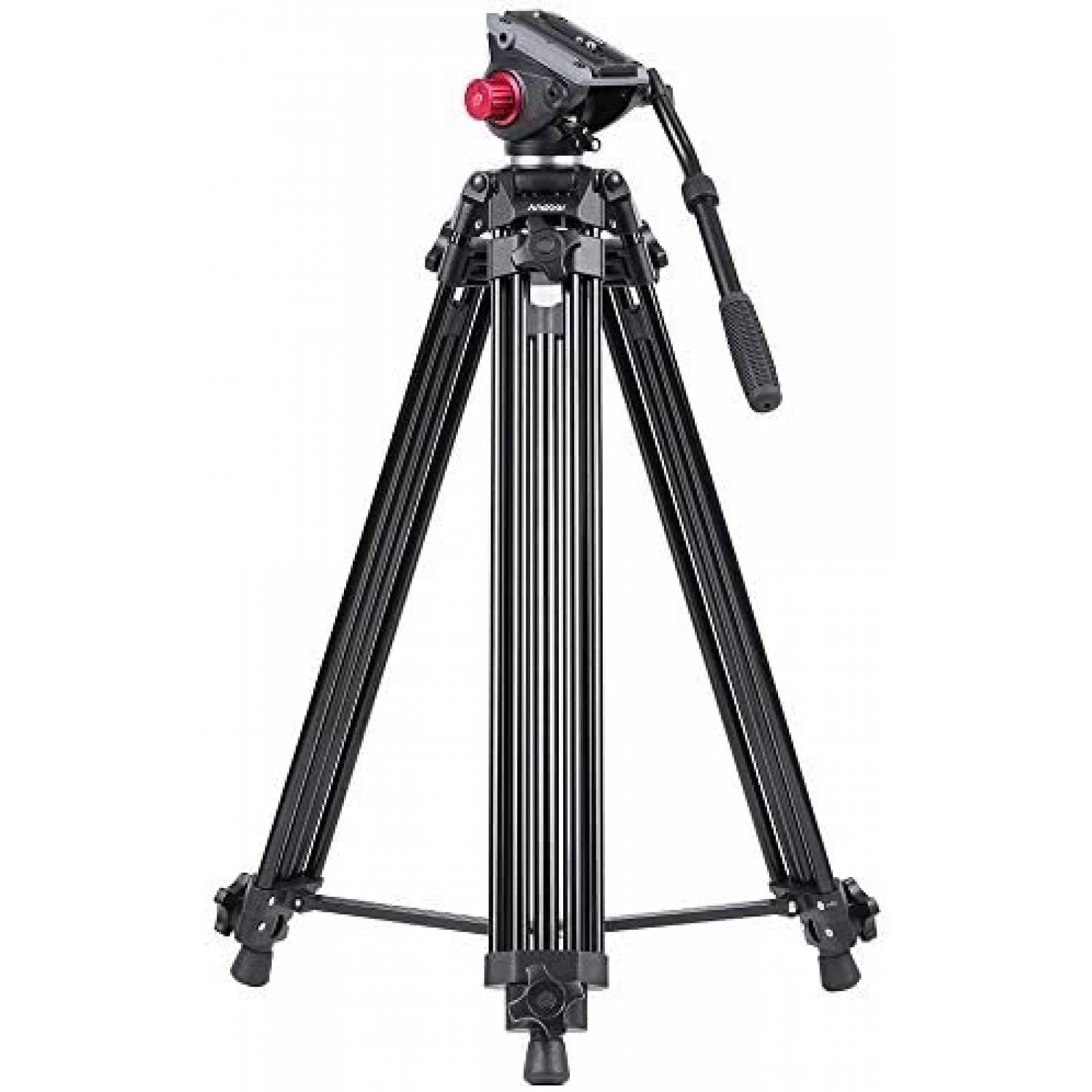 Tripie Andoer 67" Cabezal Giro de arrastre fluido -Negro