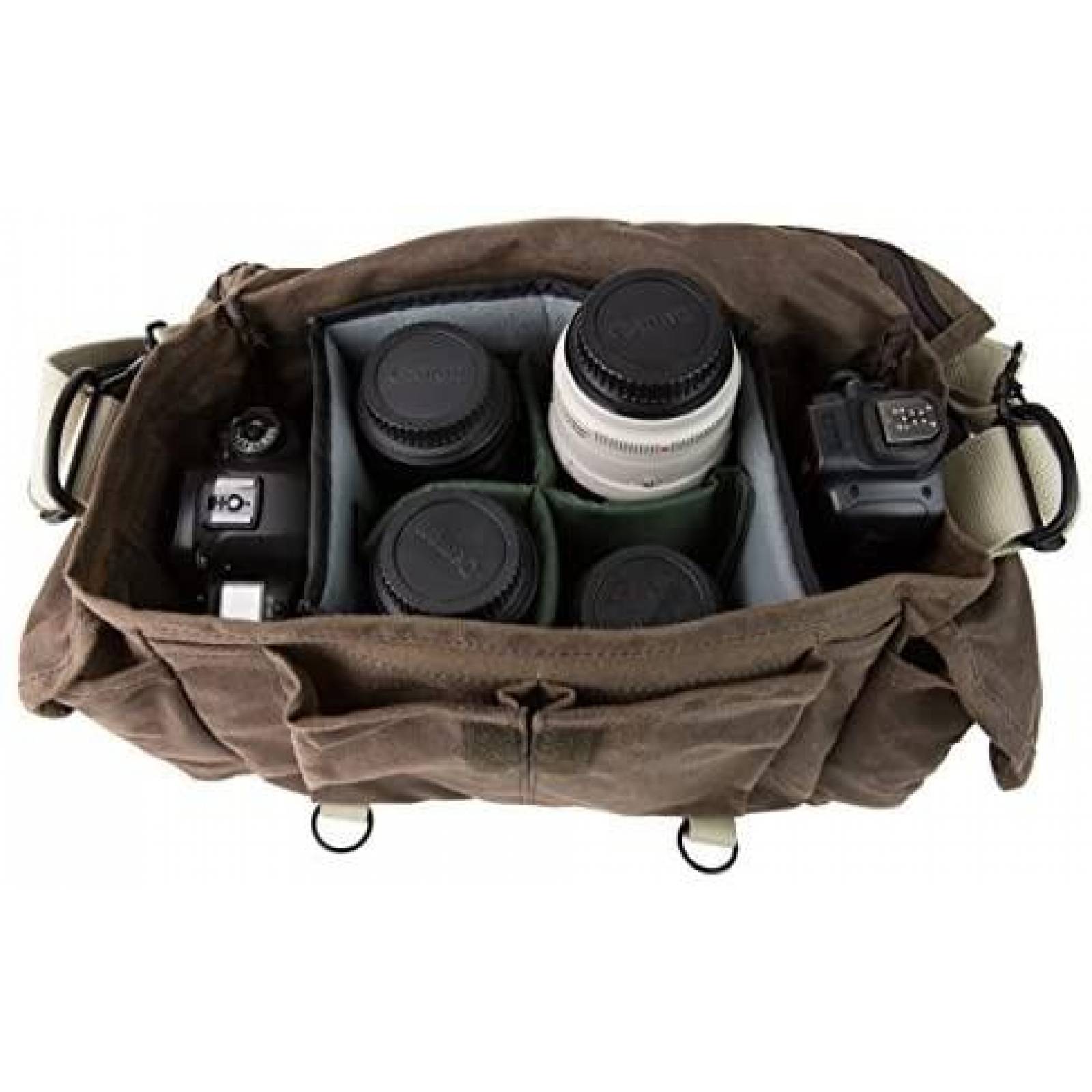 Maleta Domke Multicompatible con Camara de Fotos -Cafe