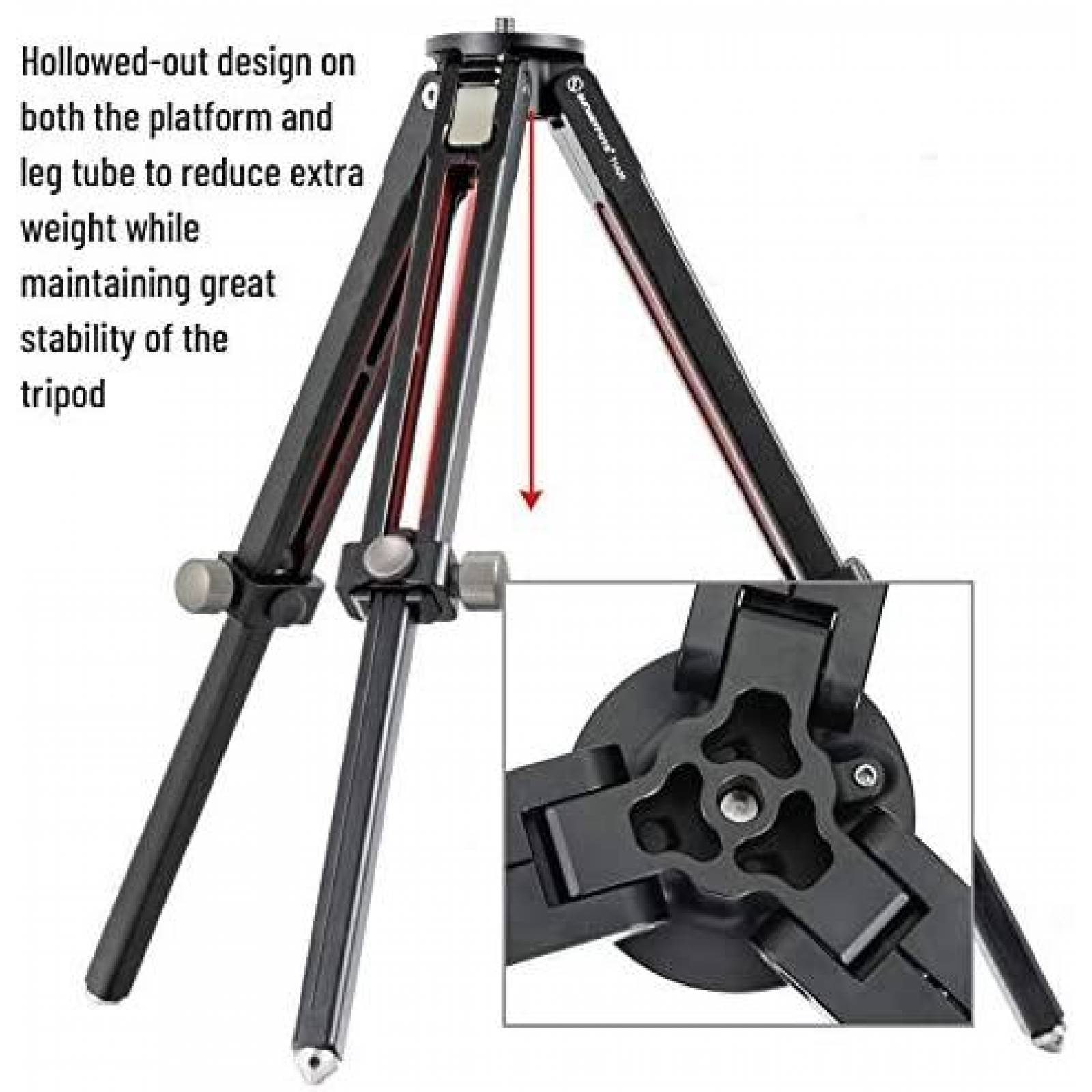 Tripode SUNWAYFOTO T1A20 2 Secciones Capacidad 25kg 46cm