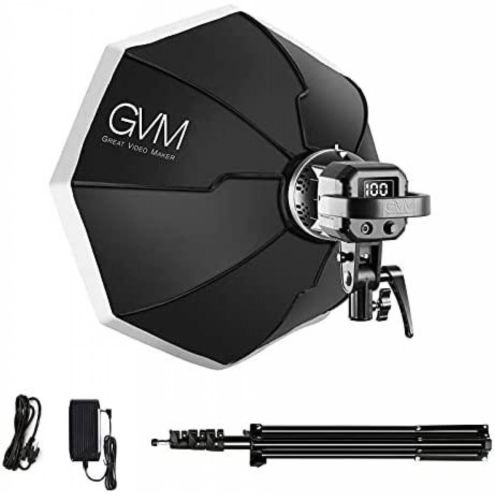 Kit de iluminacion Softbox GVM VC-P80S2 de fotografia -Negro